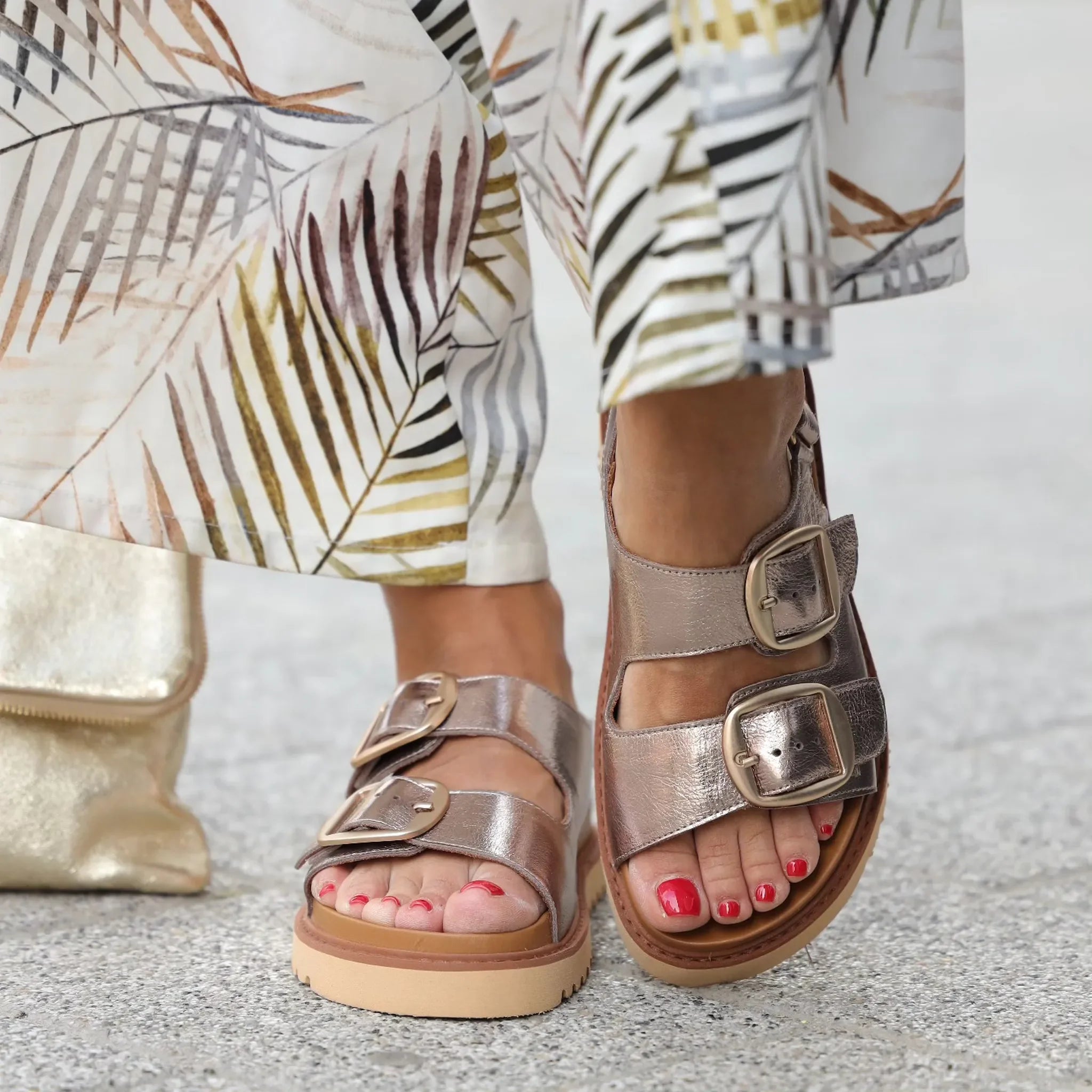 Ballerins ravne sandale sa podesivim remenom 59054 - Obuća Monah