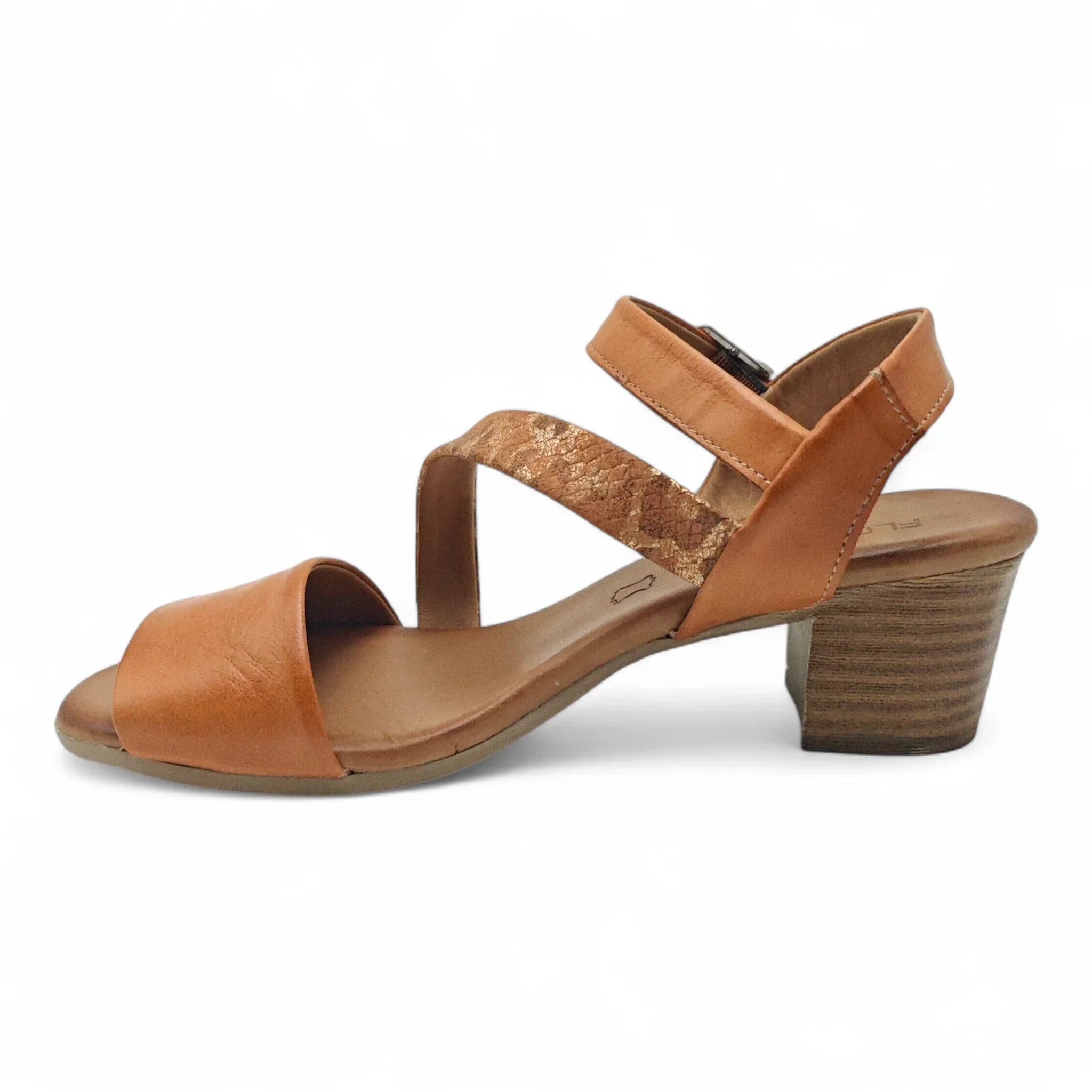 Ballerins sandale sa remenom za gležanj na blok štiklu 7225 - Obuća Monah