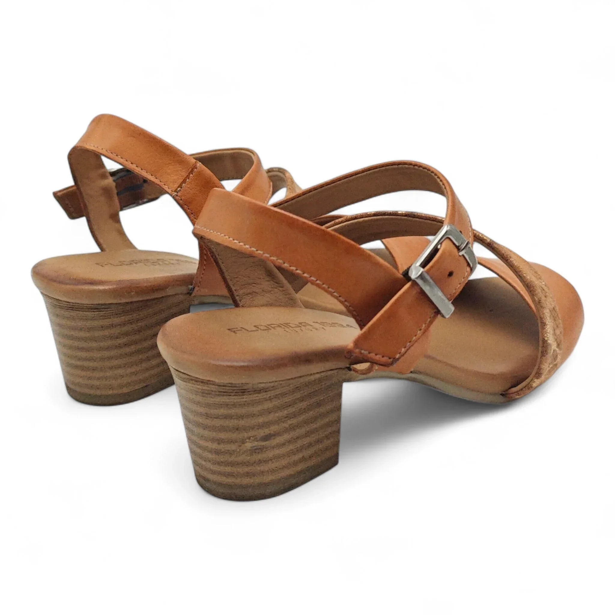 Ballerins sandale sa remenom za gležanj na blok štiklu 7225 - Obuća Monah