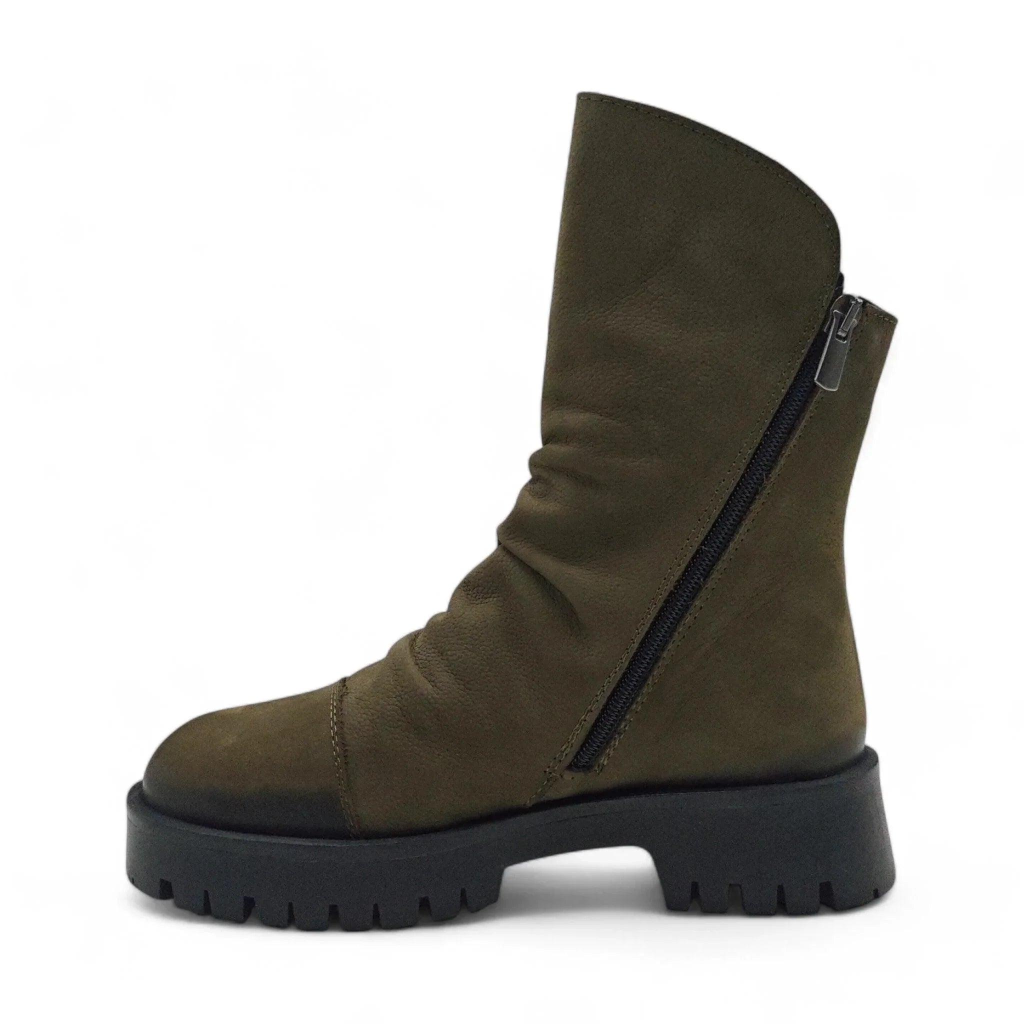 Coconut Combat poluduboke ravne čizme sa zip zatvaračem 2518 - Obuća Monah