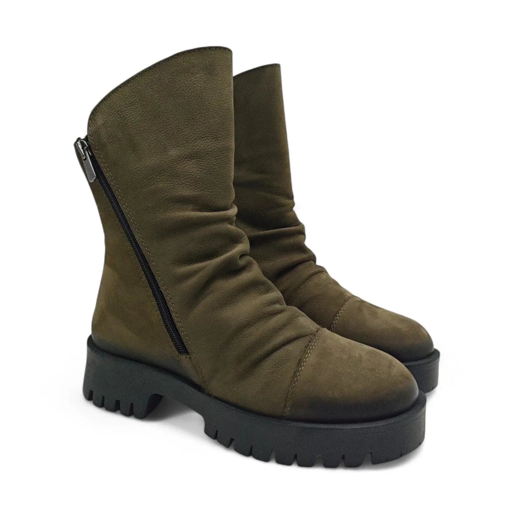 Coconut Combat poluduboke ravne čizme sa zip zatvaračem 2518 - Obuća Monah