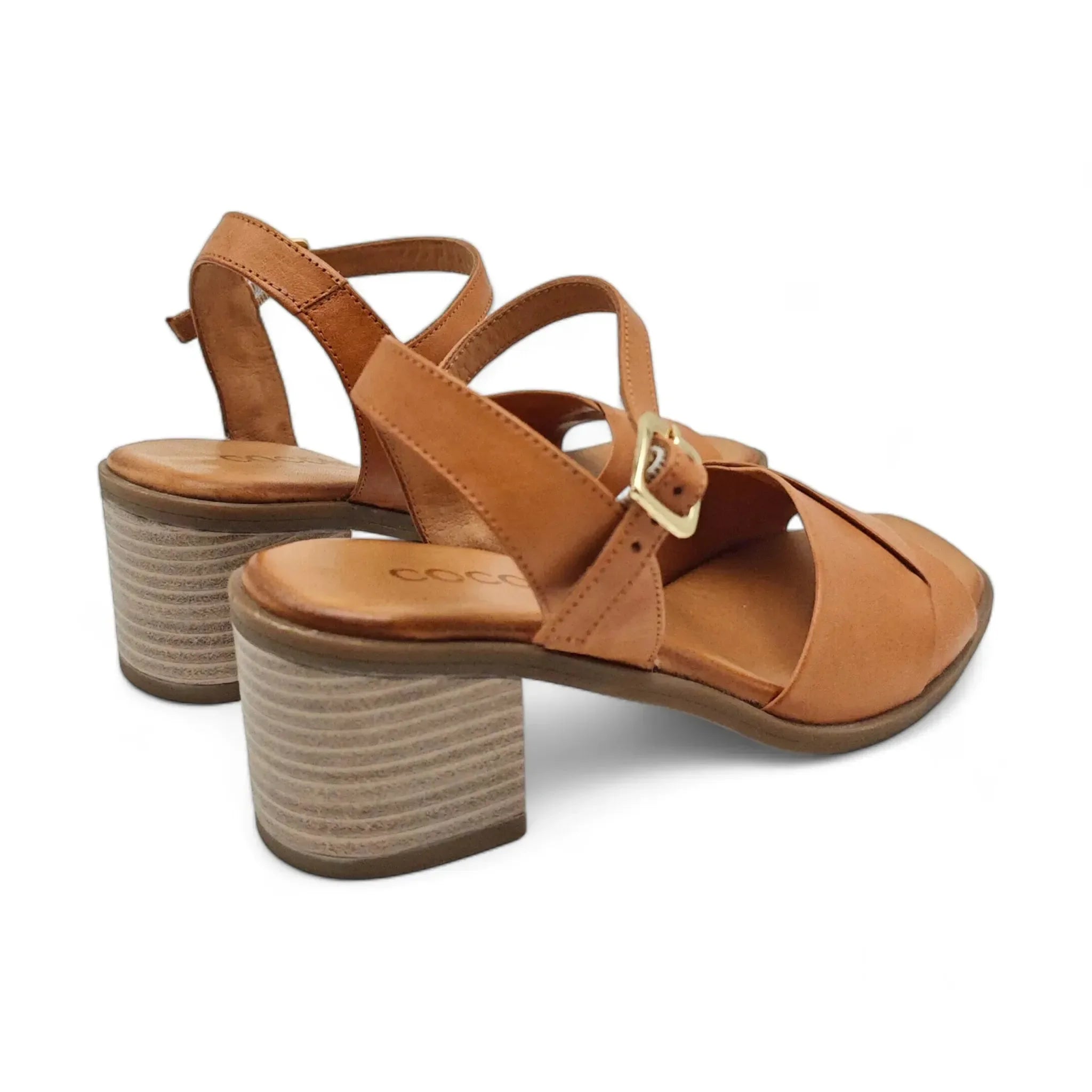 Coconut sandale sa remenom za gležanj na blok štiklu 1672 - Obuća Monah