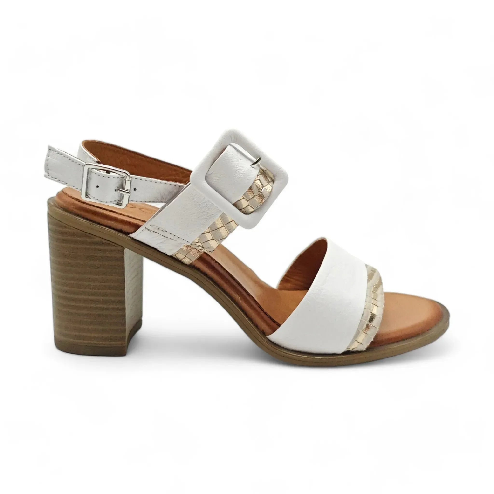 Coconut sandale sa remenom za gležanj na blok štiklu 0173 - Obuća Monah