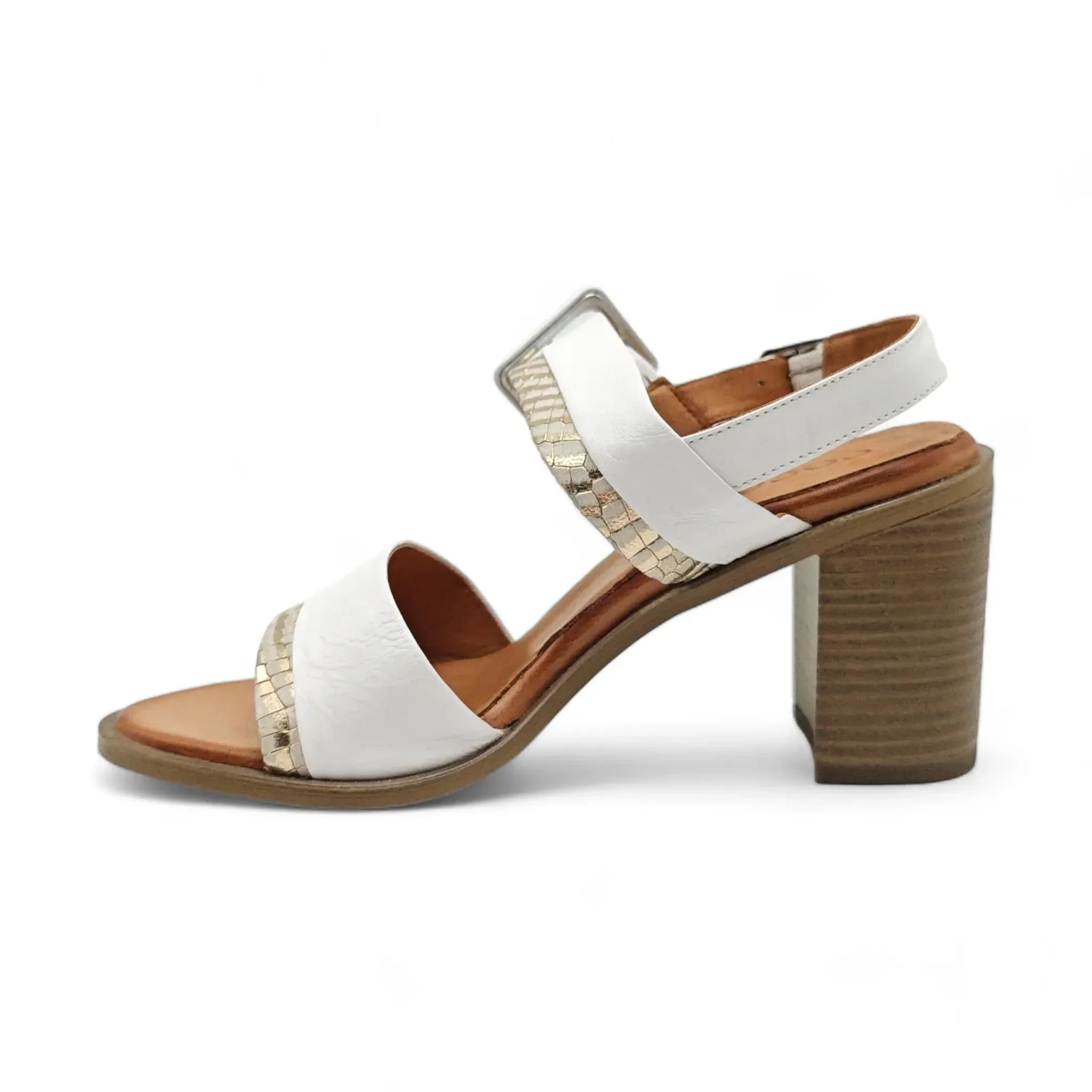 Coconut sandale sa remenom za gležanj na blok štiklu 0173 - Obuća Monah