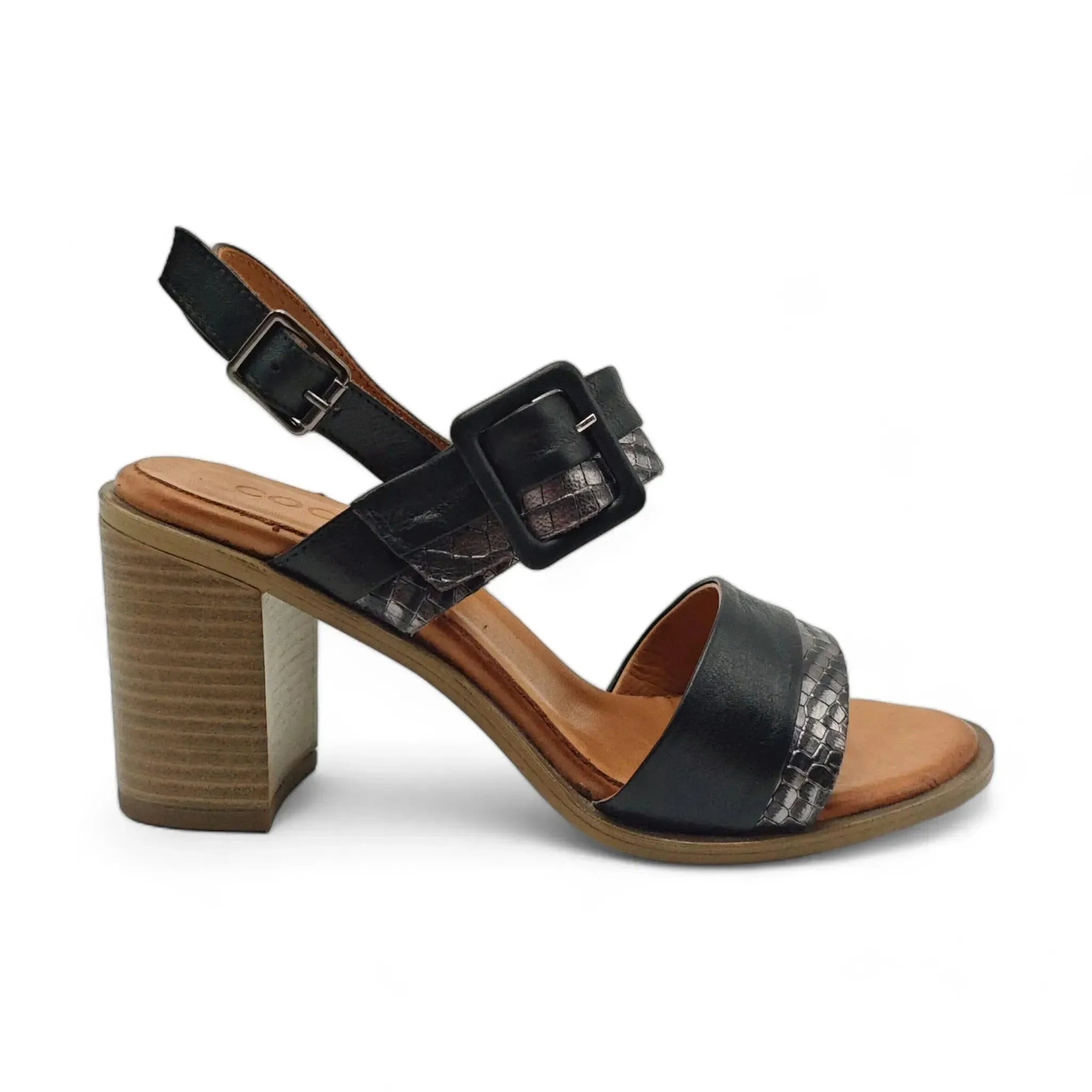 Coconut sandale sa remenom za gležanj na blok štiklu 0173 - Obuća Monah