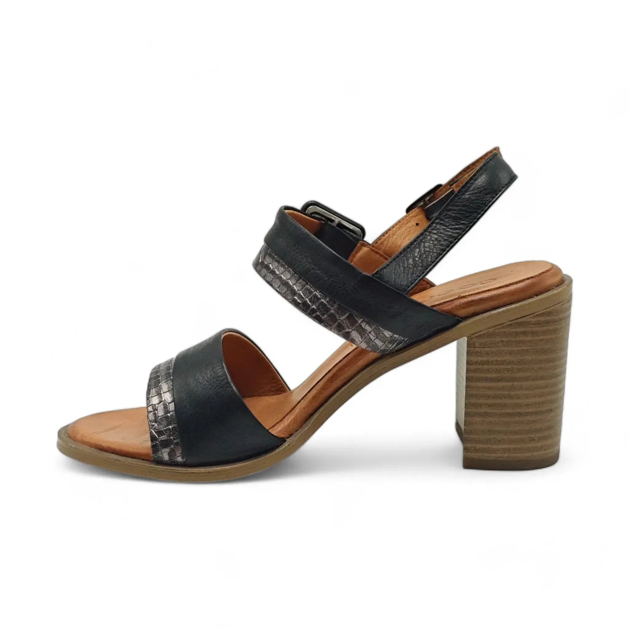 Coconut sandale sa remenom za gležanj na blok štiklu 0173 - Obuća Monah