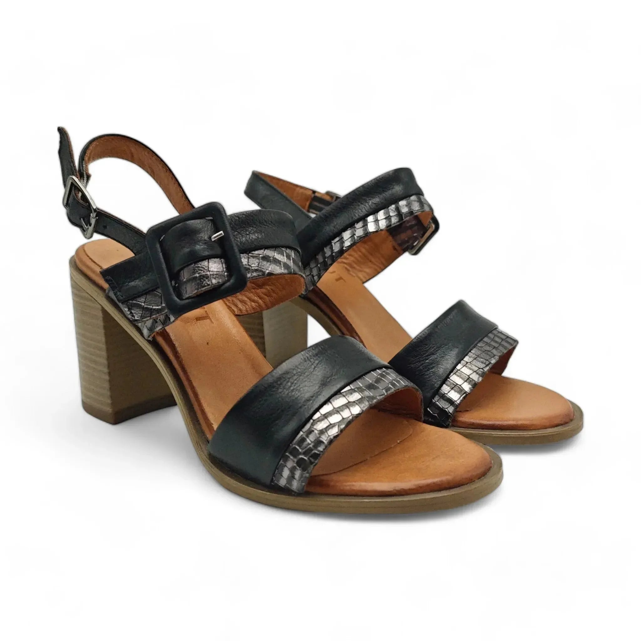 Coconut sandale sa remenom za gležanj na blok štiklu 0173 - Obuća Monah