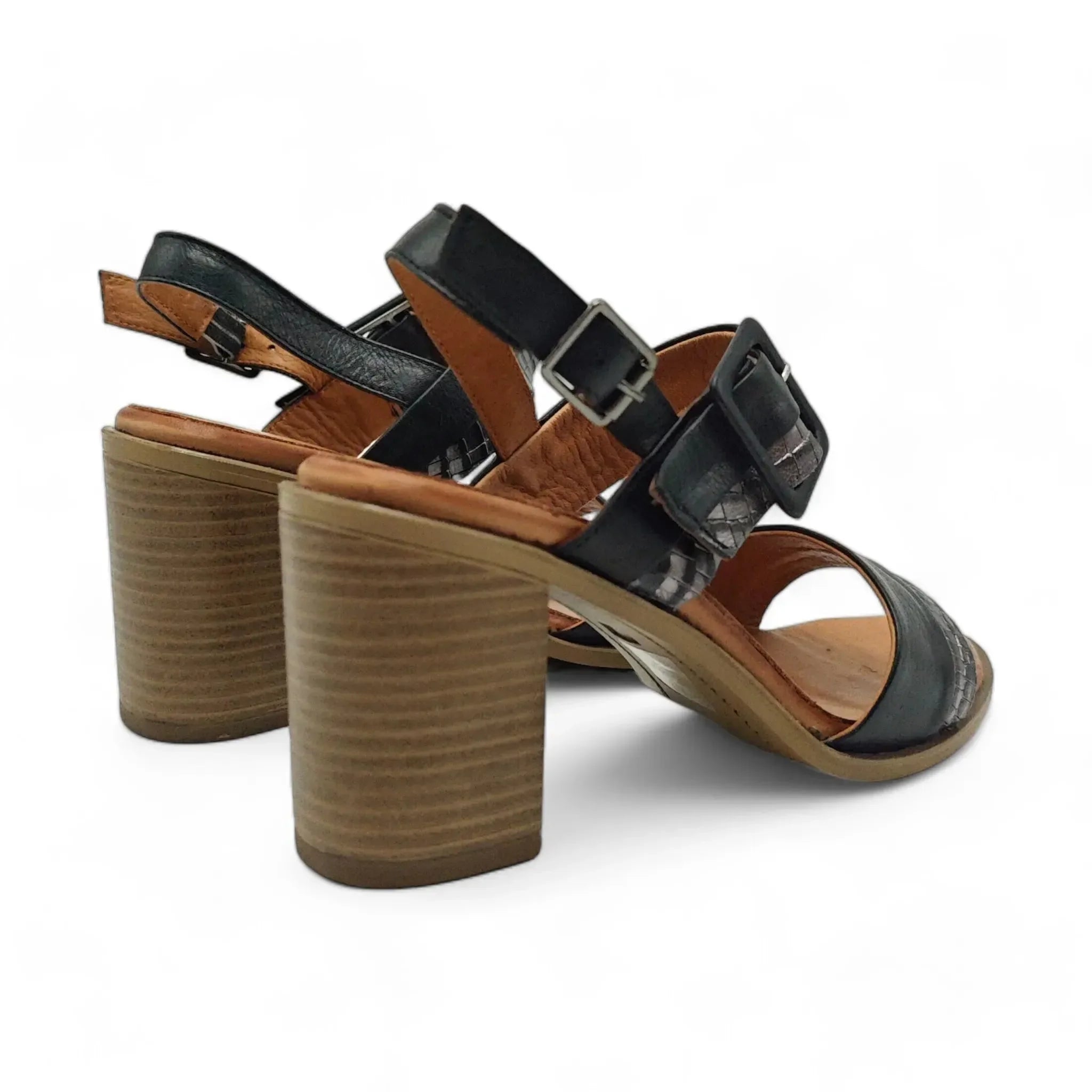 Coconut sandale sa remenom za gležanj na blok štiklu 0173 - Obuća Monah