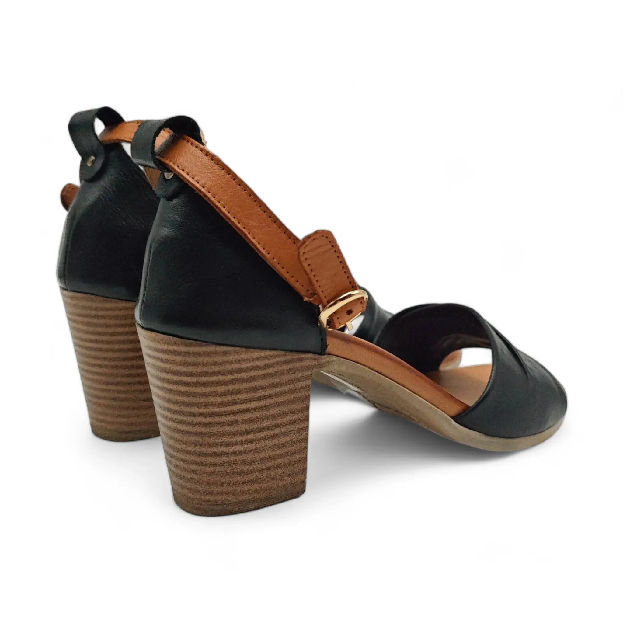 Coconut sandale sa slingback zglobnim remenom na blok štiklu 0177 - Obuća Monah