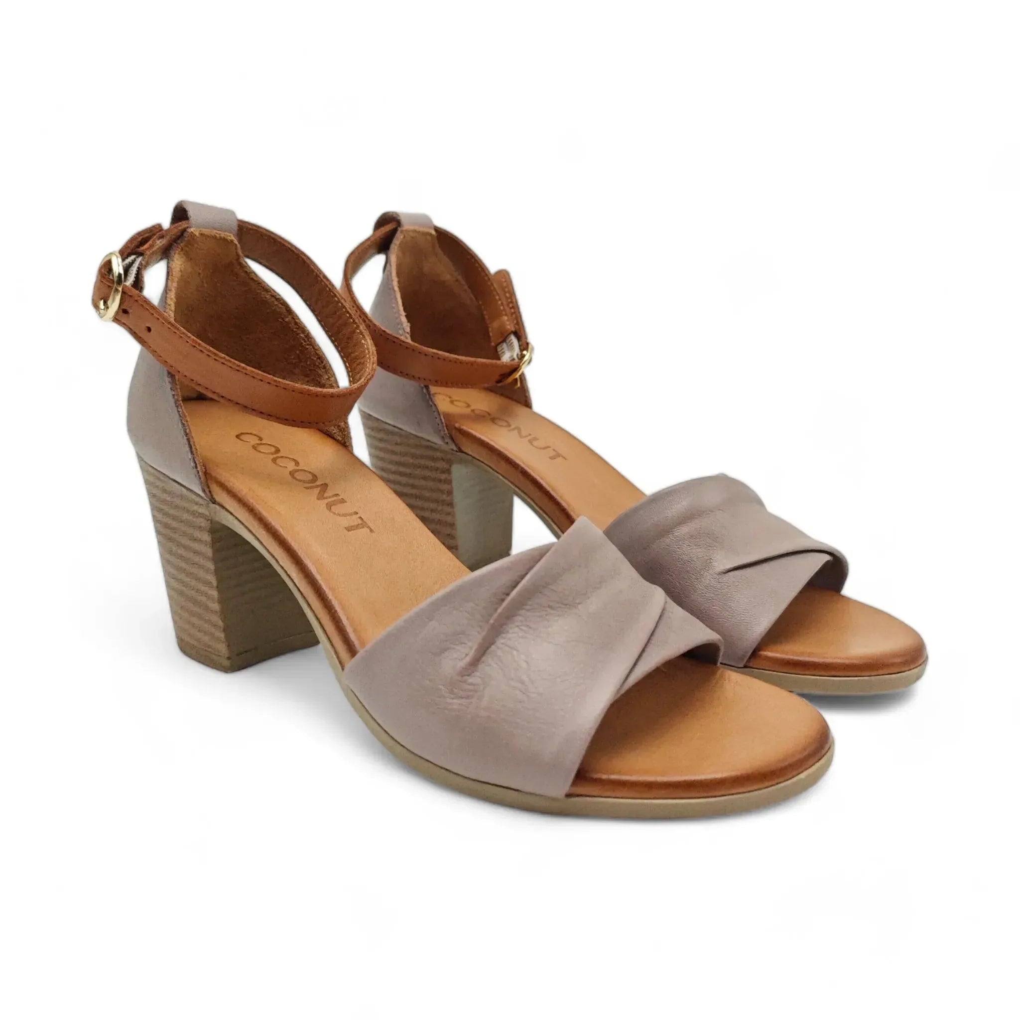Coconut sandale sa slingback zglobnim remenom na blok štiklu 0177 - Obuća Monah