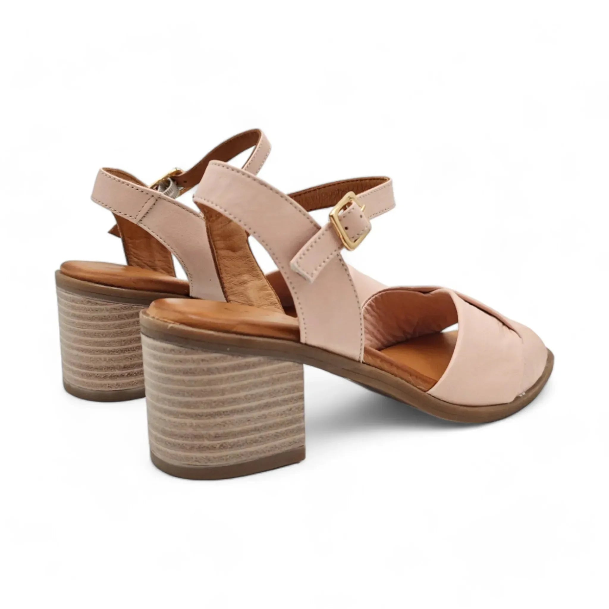 Coconut sandale sa remenom za gležanj na blok štiklu 1672 - Obuća Monah