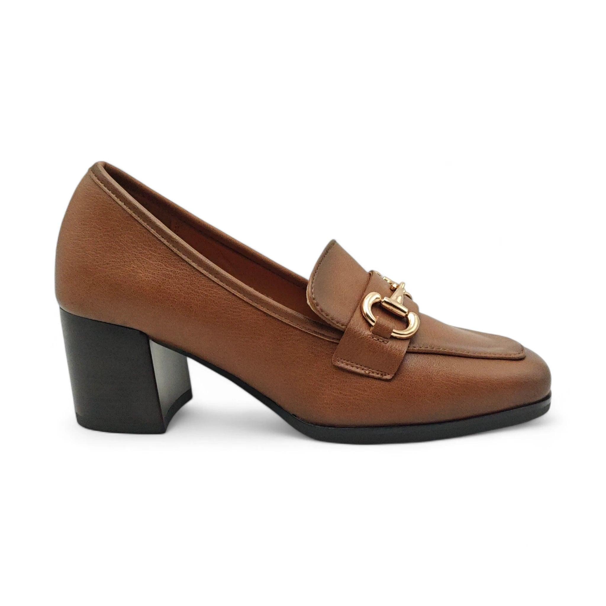 Emelie Strandberg klasične loafersice na blok štiklu 3684 - Obuća Monah