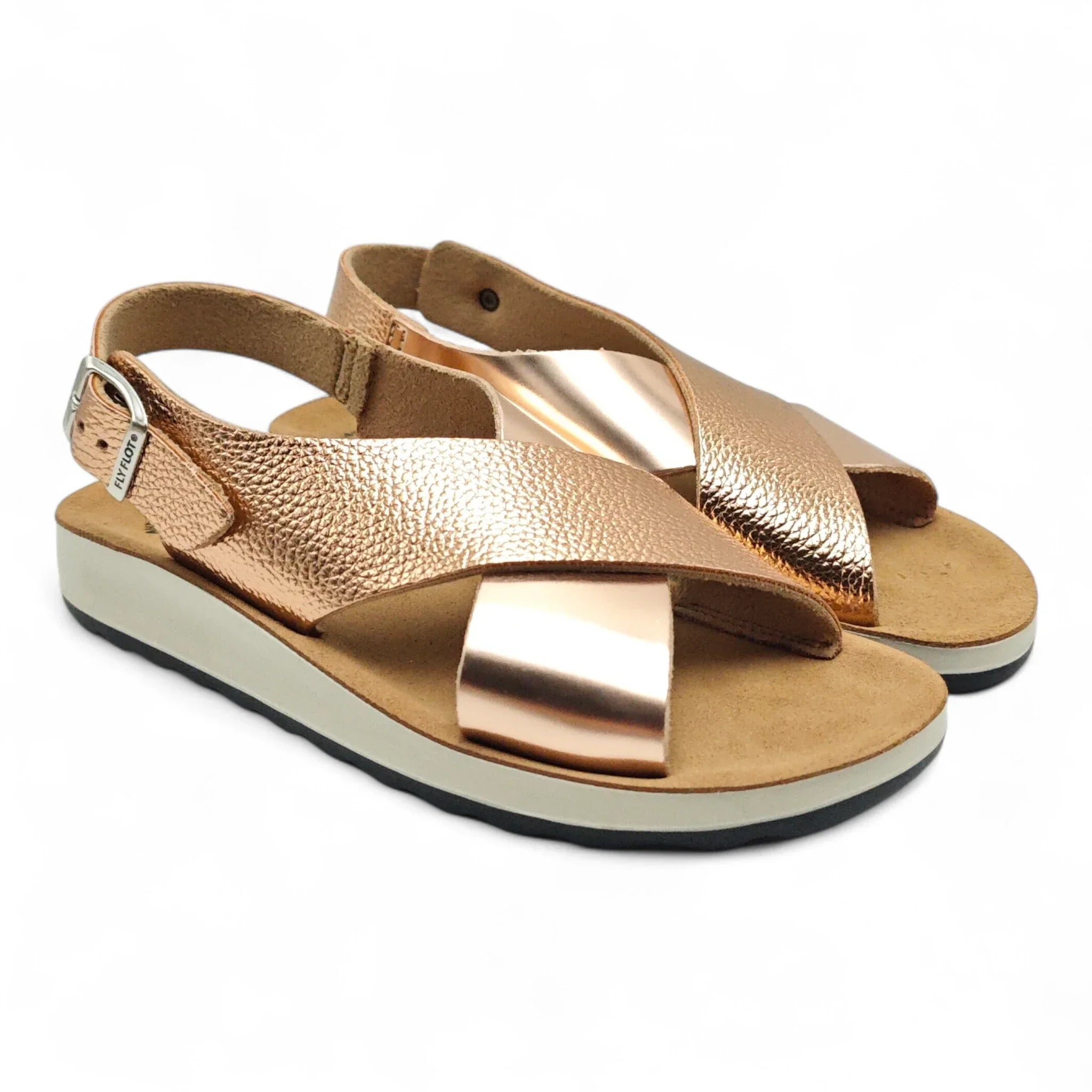 Fly Flot ravne sandale sa remenom za gležanj 7761 - Obuća Monah