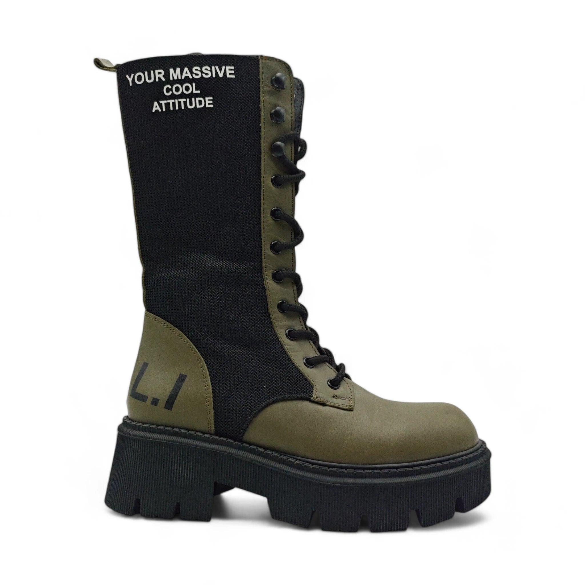 Invento Combat poluduboke ravne čizme sa zip zatvaračem 114070 - Obuća Monah