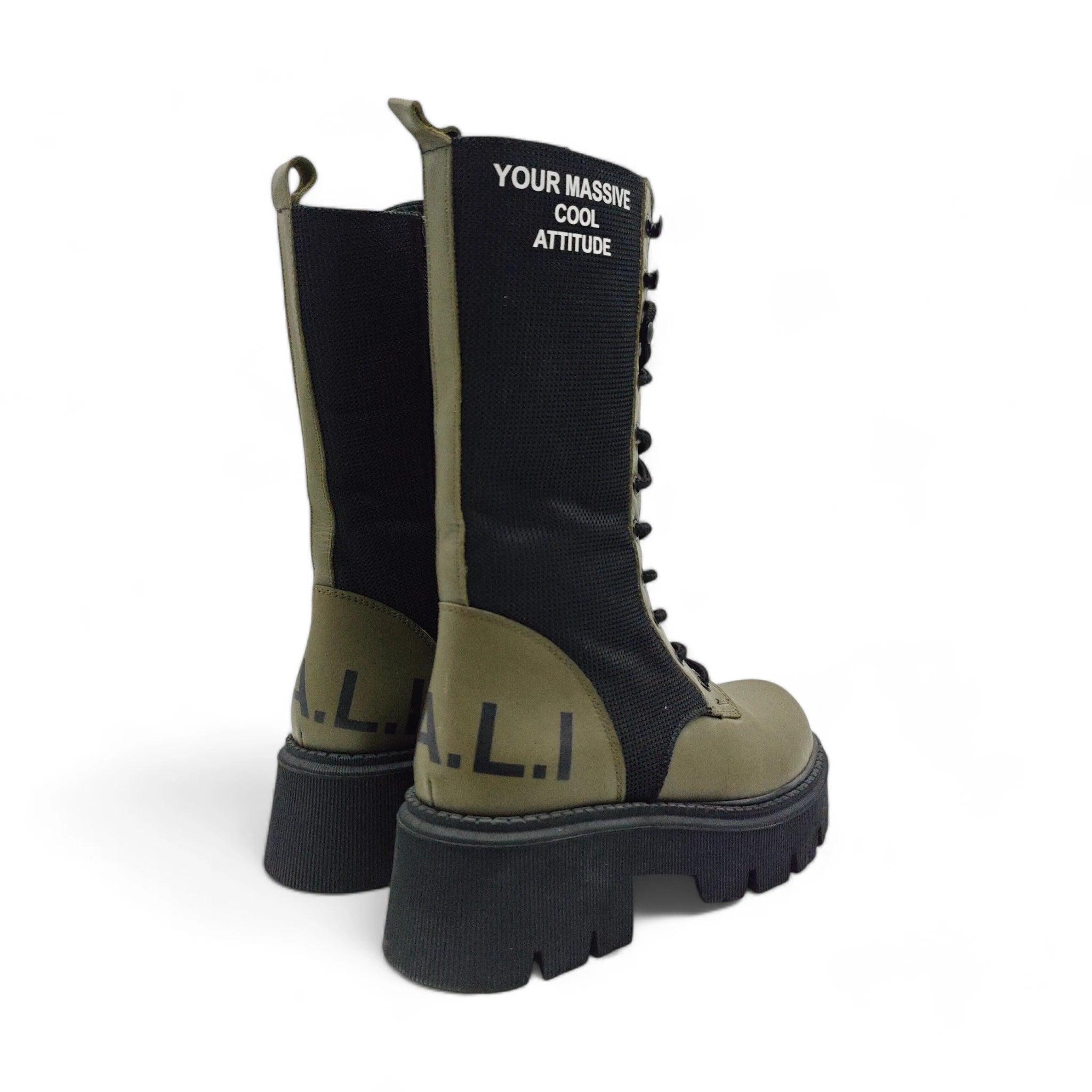 Invento Combat poluduboke ravne čizme sa zip zatvaračem 114070 - Obuća Monah