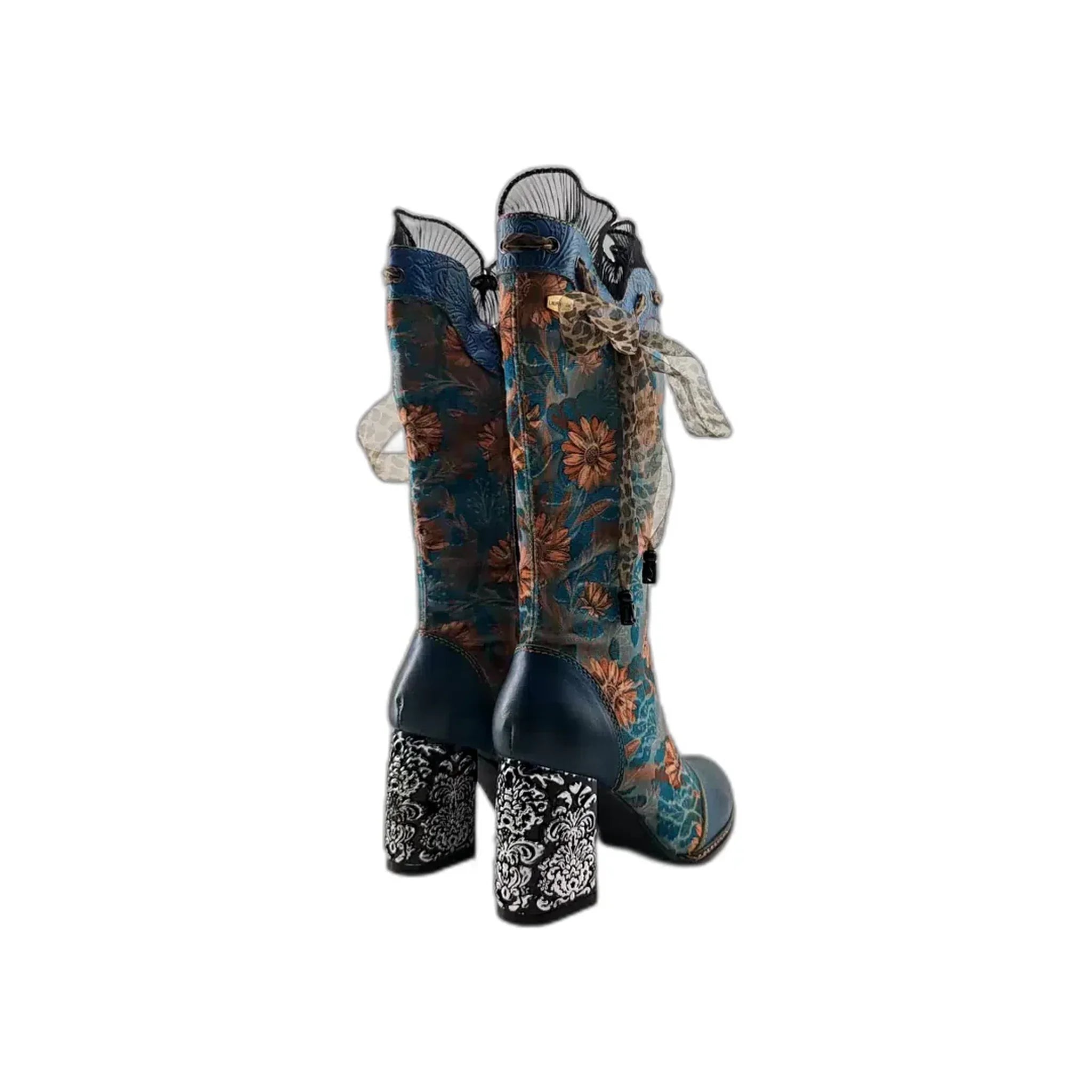 Laura Vita duboke čizme na blok štiklu sa zip zatvaračem 7554