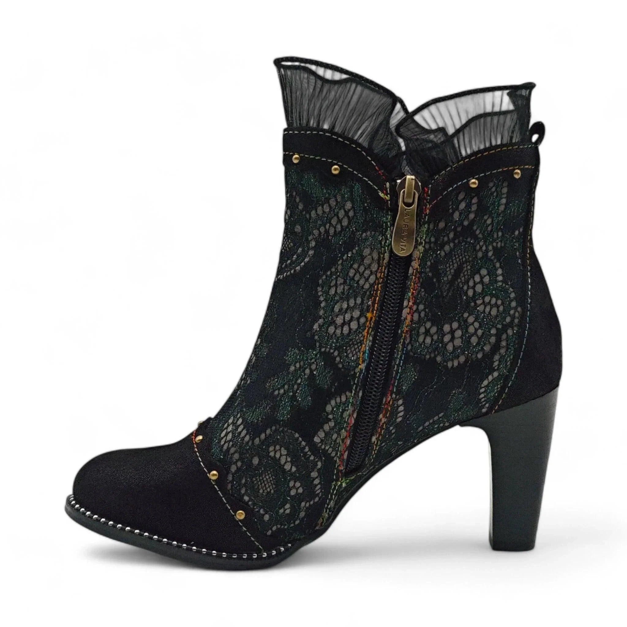 Laura Vita kratke čizme na štiklu sa zip zatvaračem 6257 - Obuća Monah