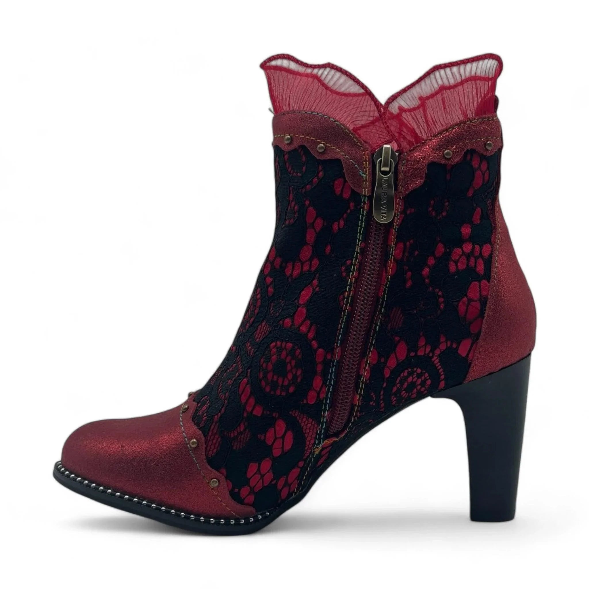 Laura Vita kratke čizme na štiklu sa zip zatvaračem 6257 - Obuća Monah