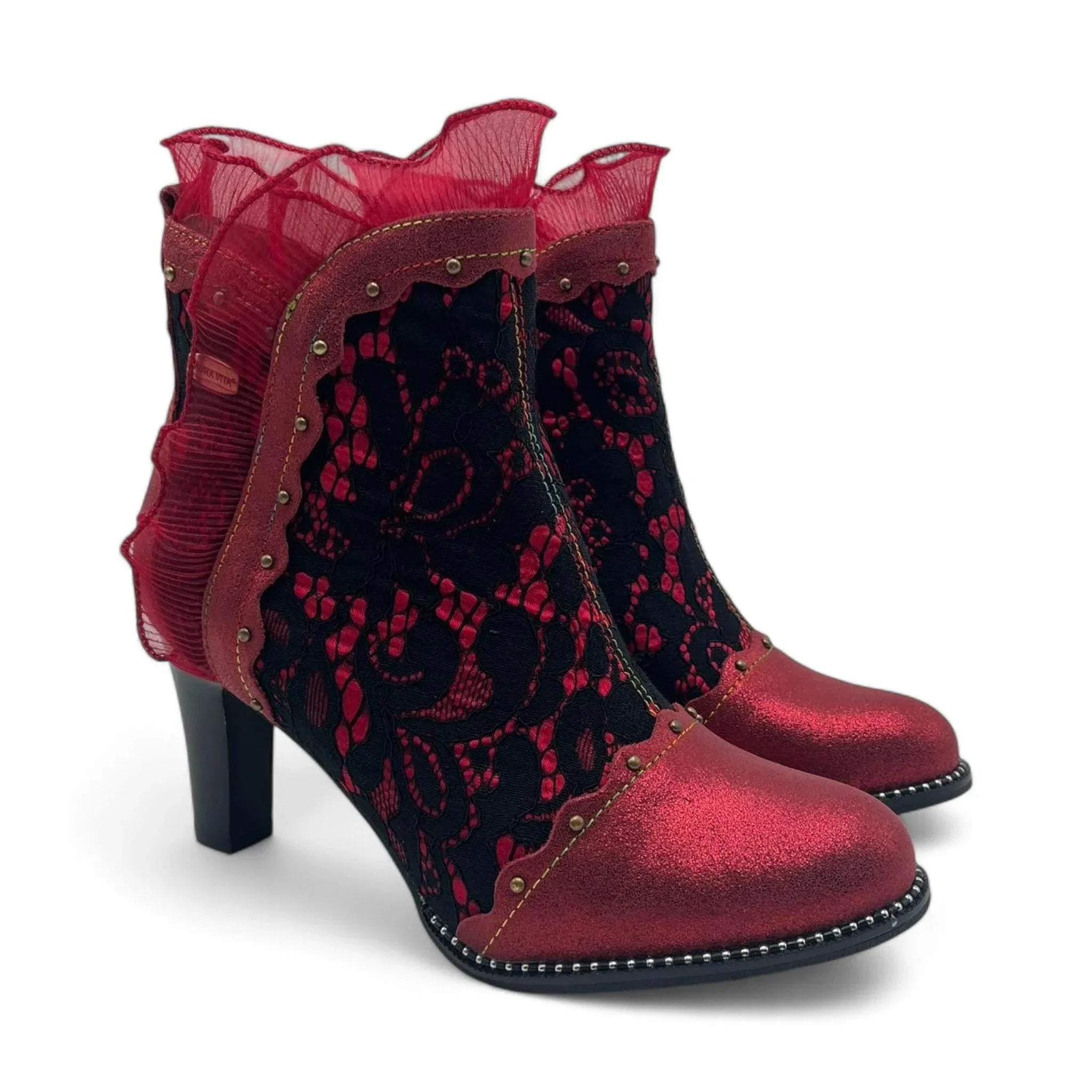 Laura Vita kratke čizme na štiklu sa zip zatvaračem 6257 - Obuća Monah