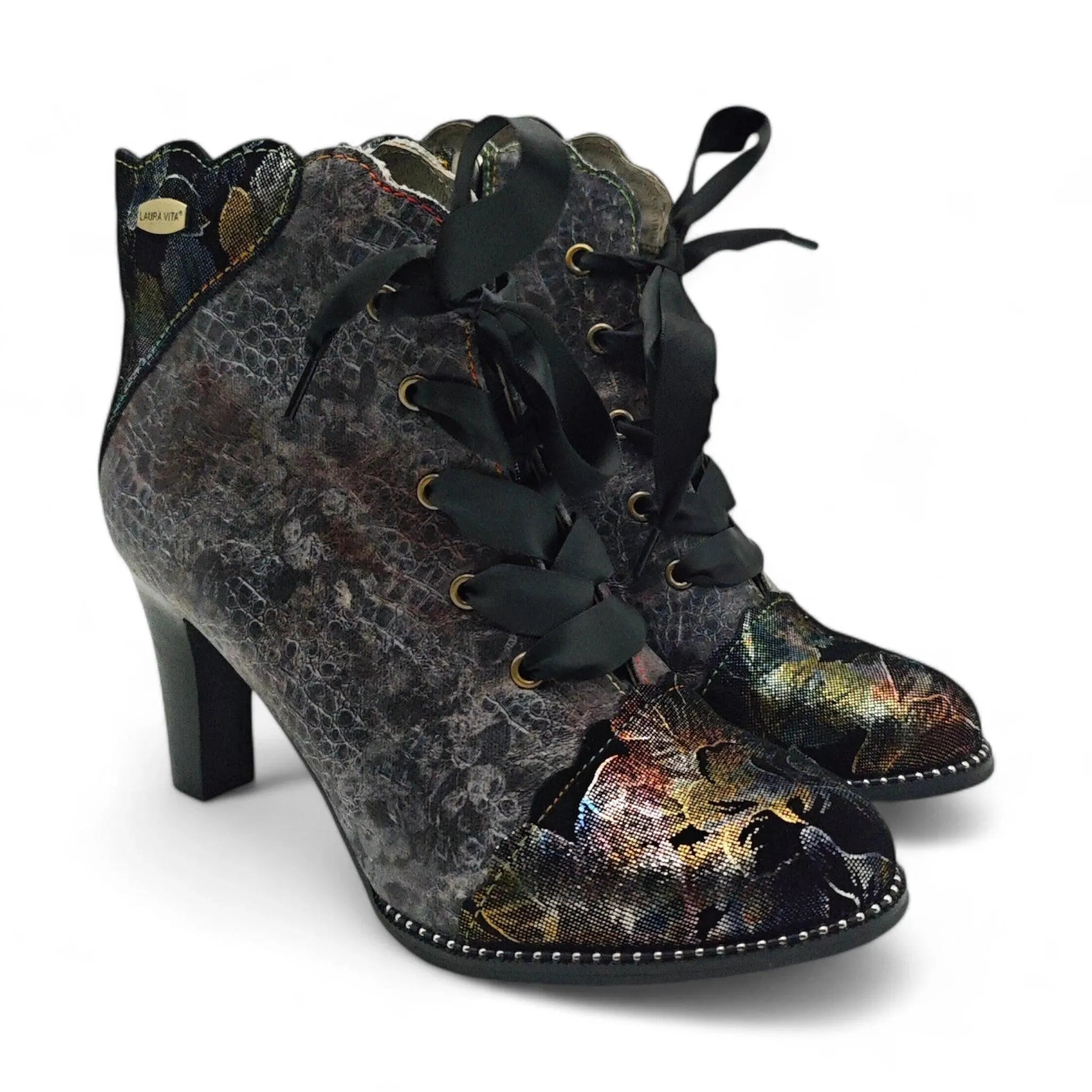 Laura Vita kratke čizme na štiklu sa zip zatvaračem 6330 - Obuća Monah