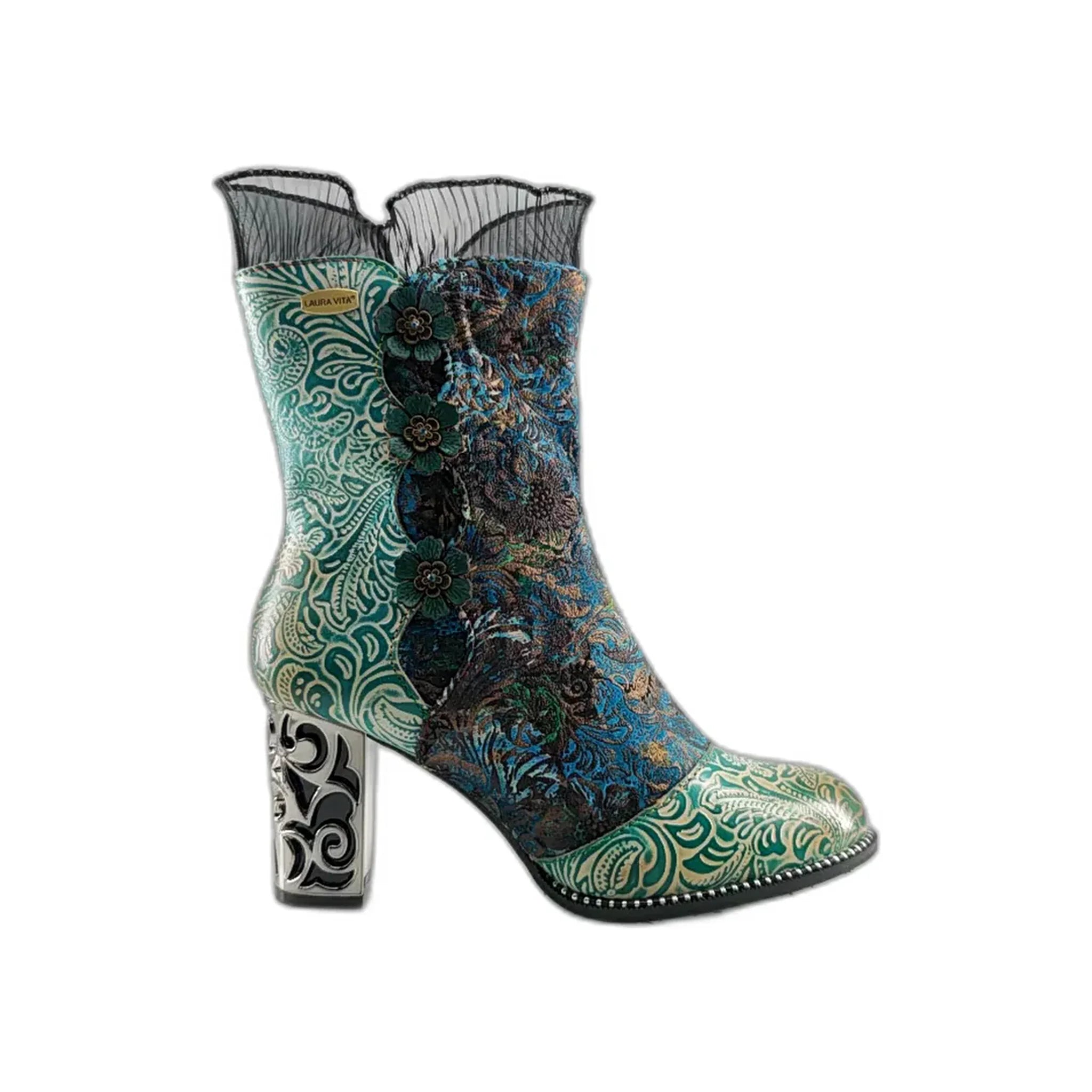 Laura Vita poluduboke čizme na blok štiklu sa zip zatvaračem 7242 - Obuća Monah