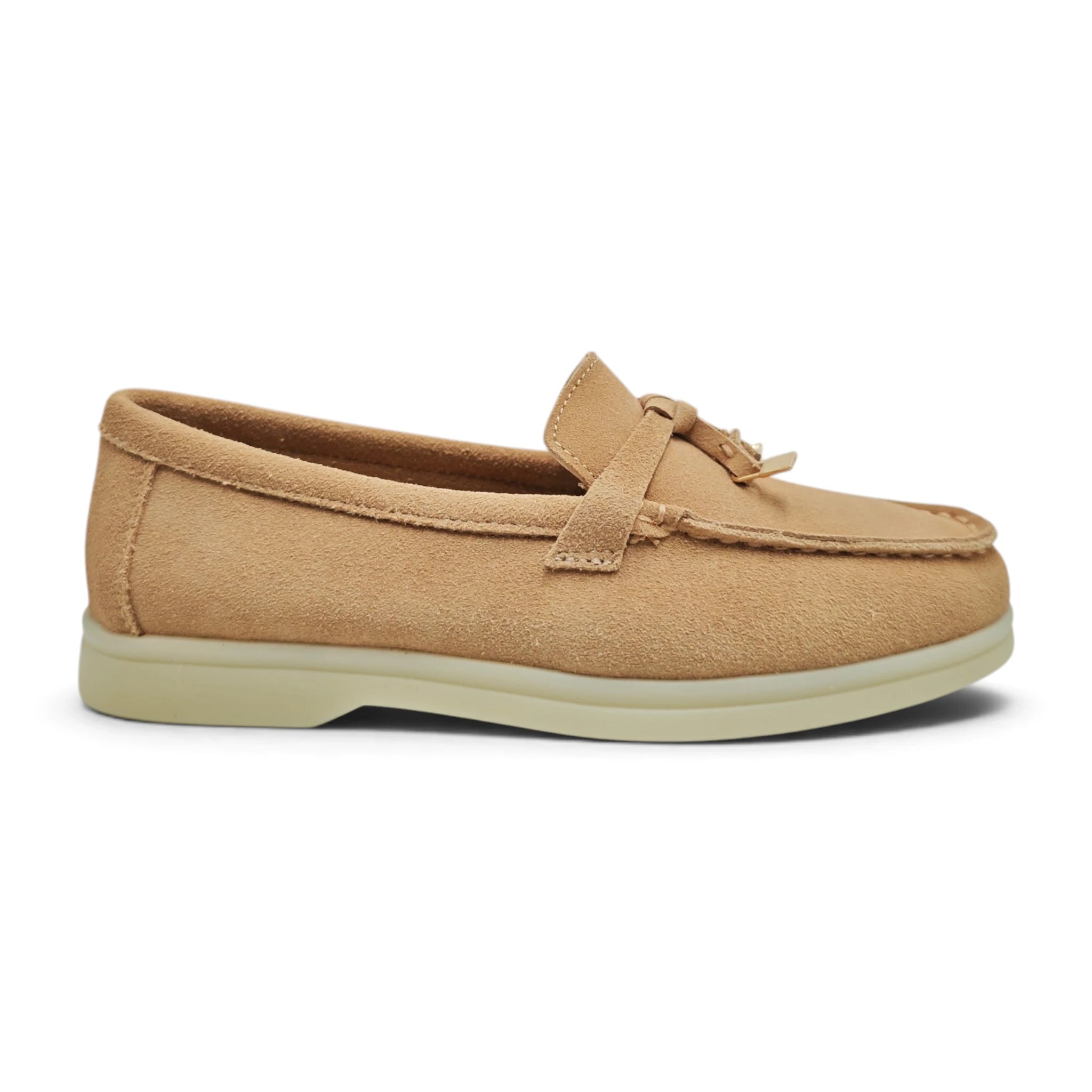 Loafersice Matiz 25191 od prirodne kože na dekorativnoj štikli za poslovan stil Maglovito taupe