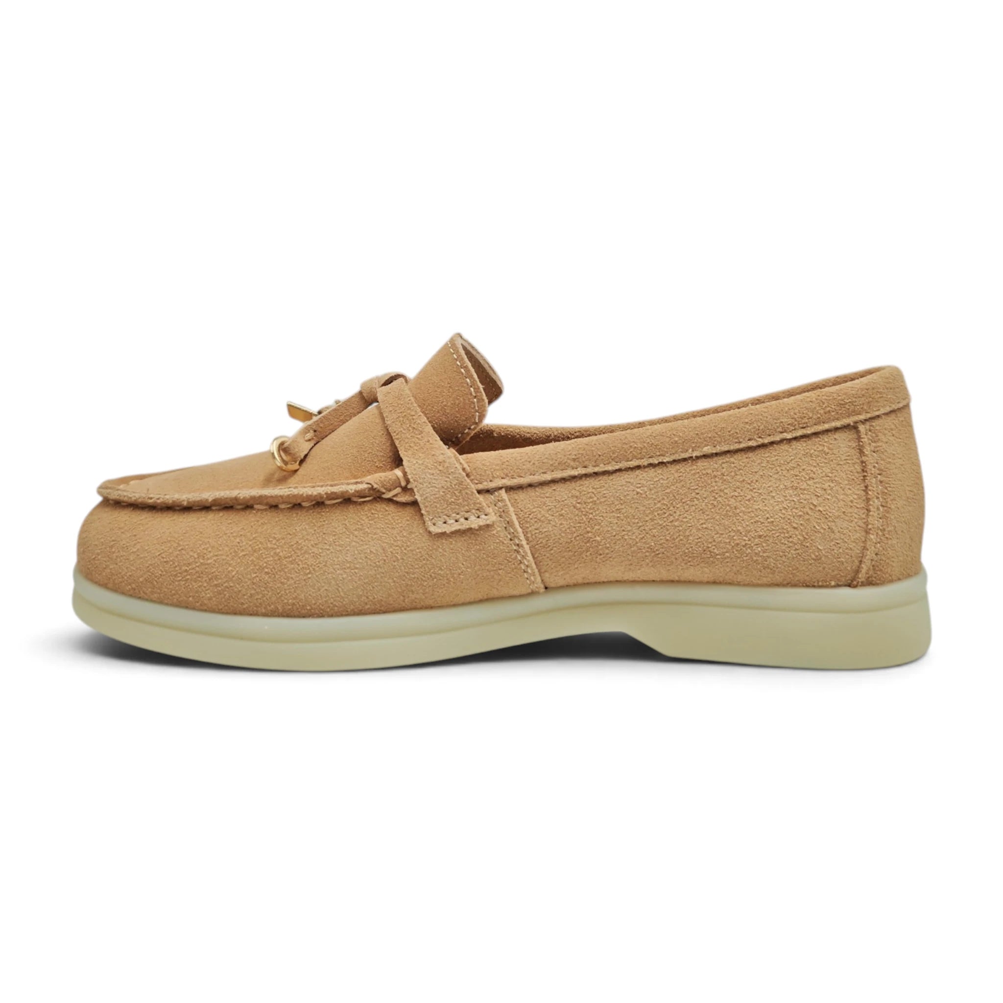 Loafersice Matiz 25191 od prirodne kože na dekorativnoj štikli za poslovan stil Maglovito taupe