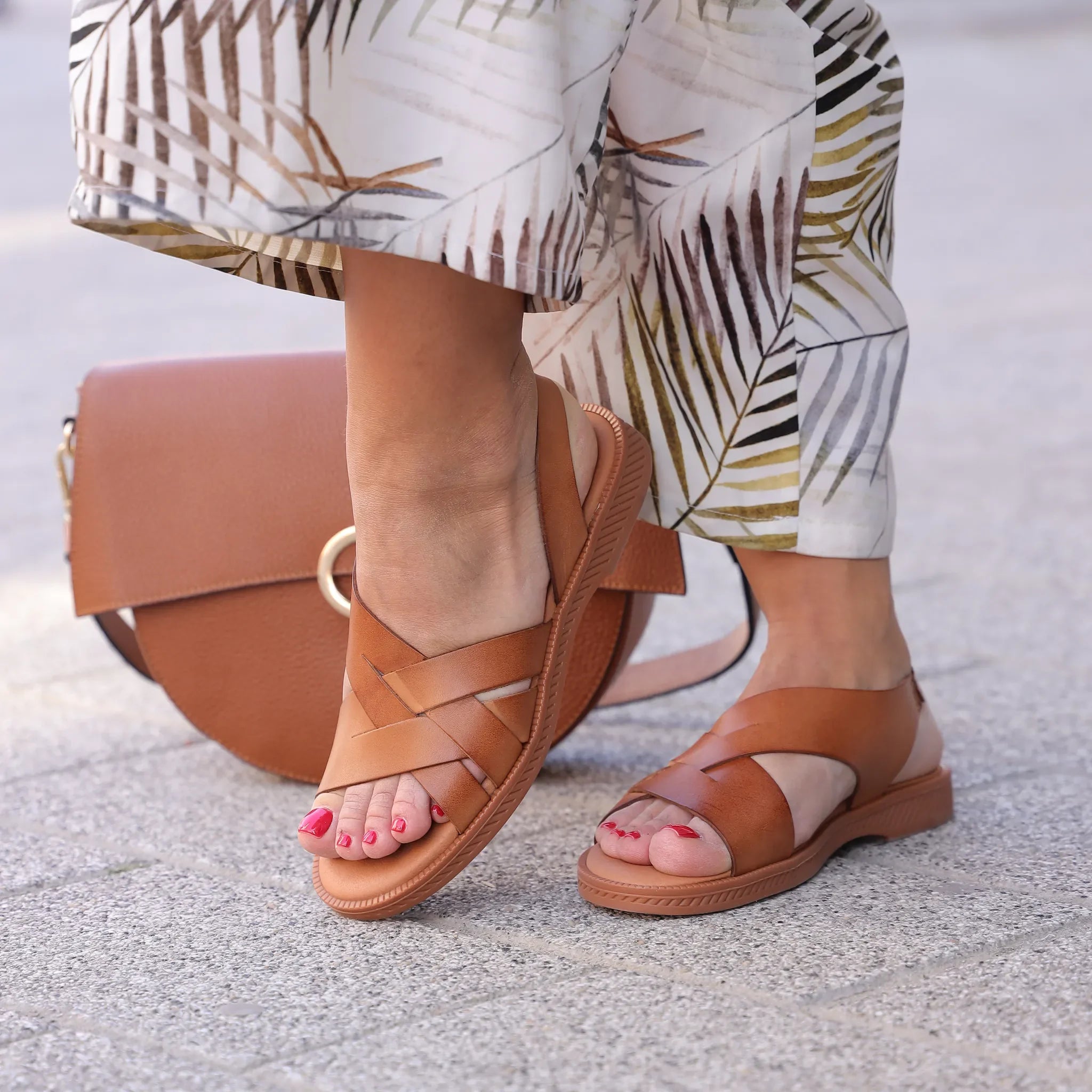 Marilla ravne sandale sa remenom za gležanj 983 - Obuća Monah