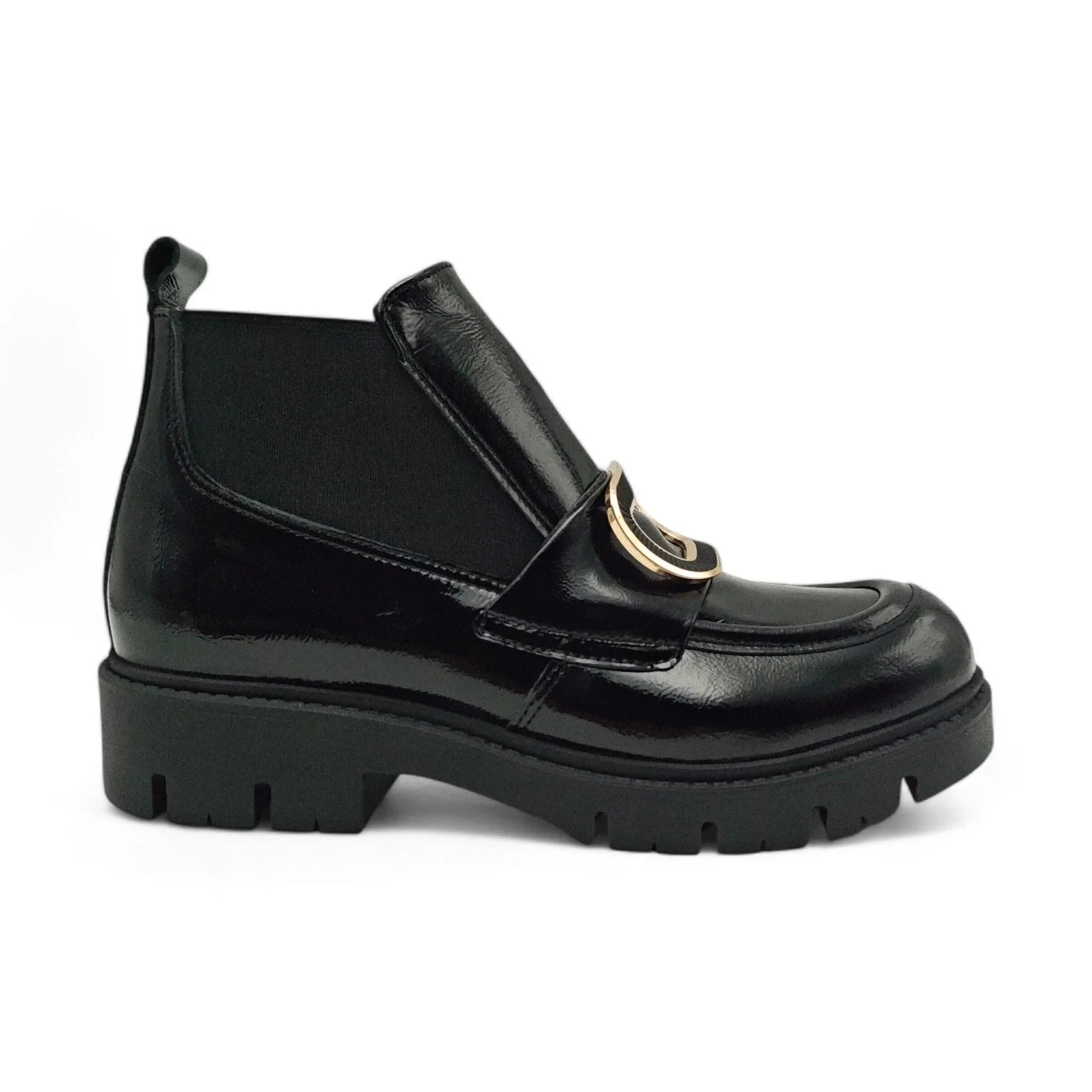 Moda Pelle 10145 crni lak pogled desno