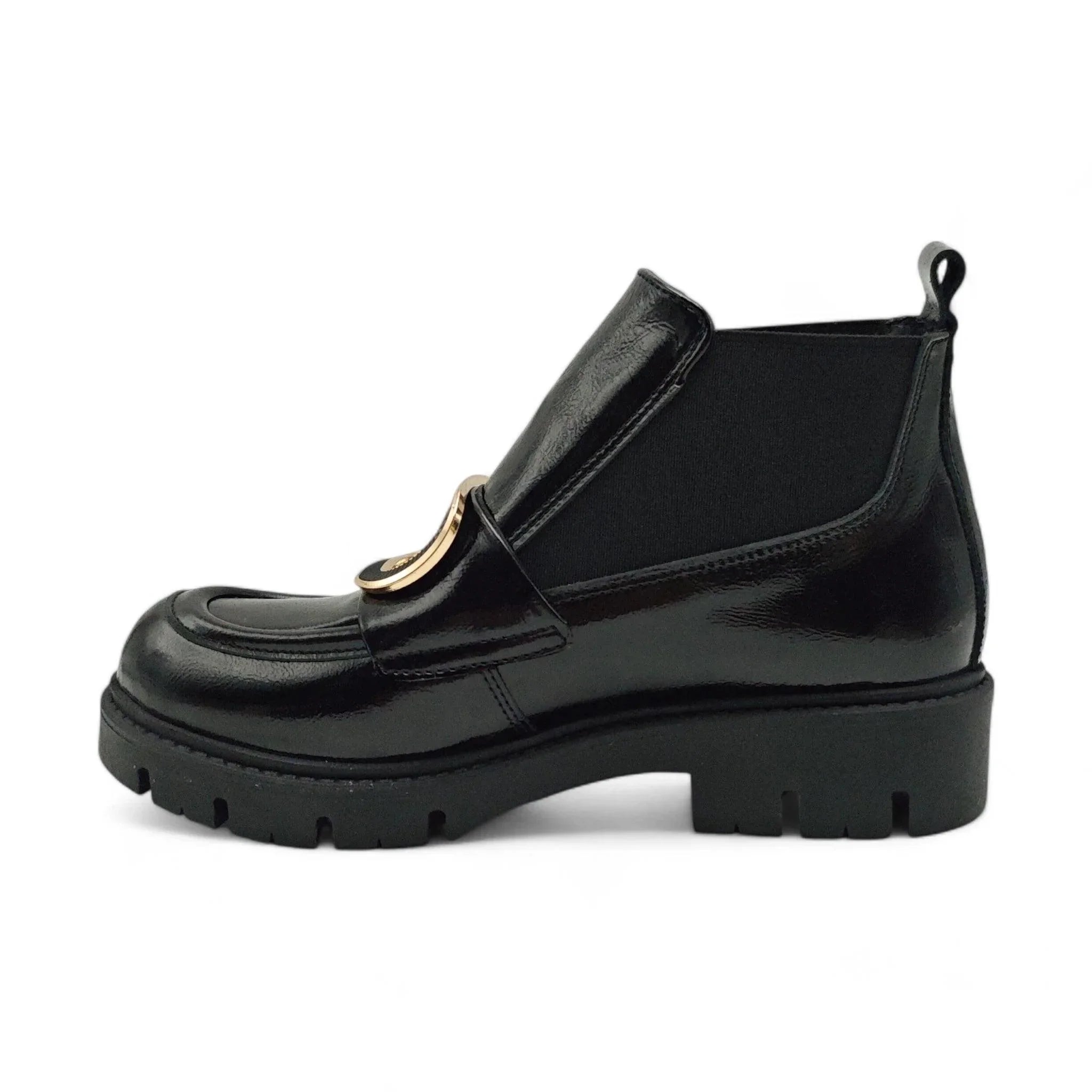 Moda Pelle 10145 crni lak pogled levo