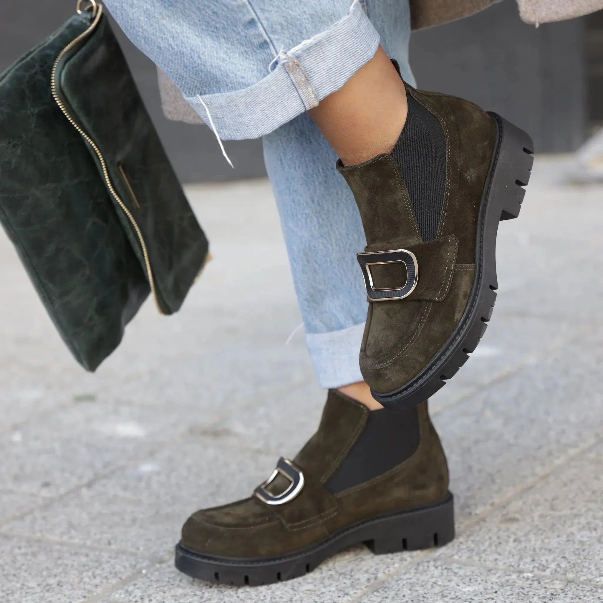 Moda Pelle 10145 maslinasto zelena on foot