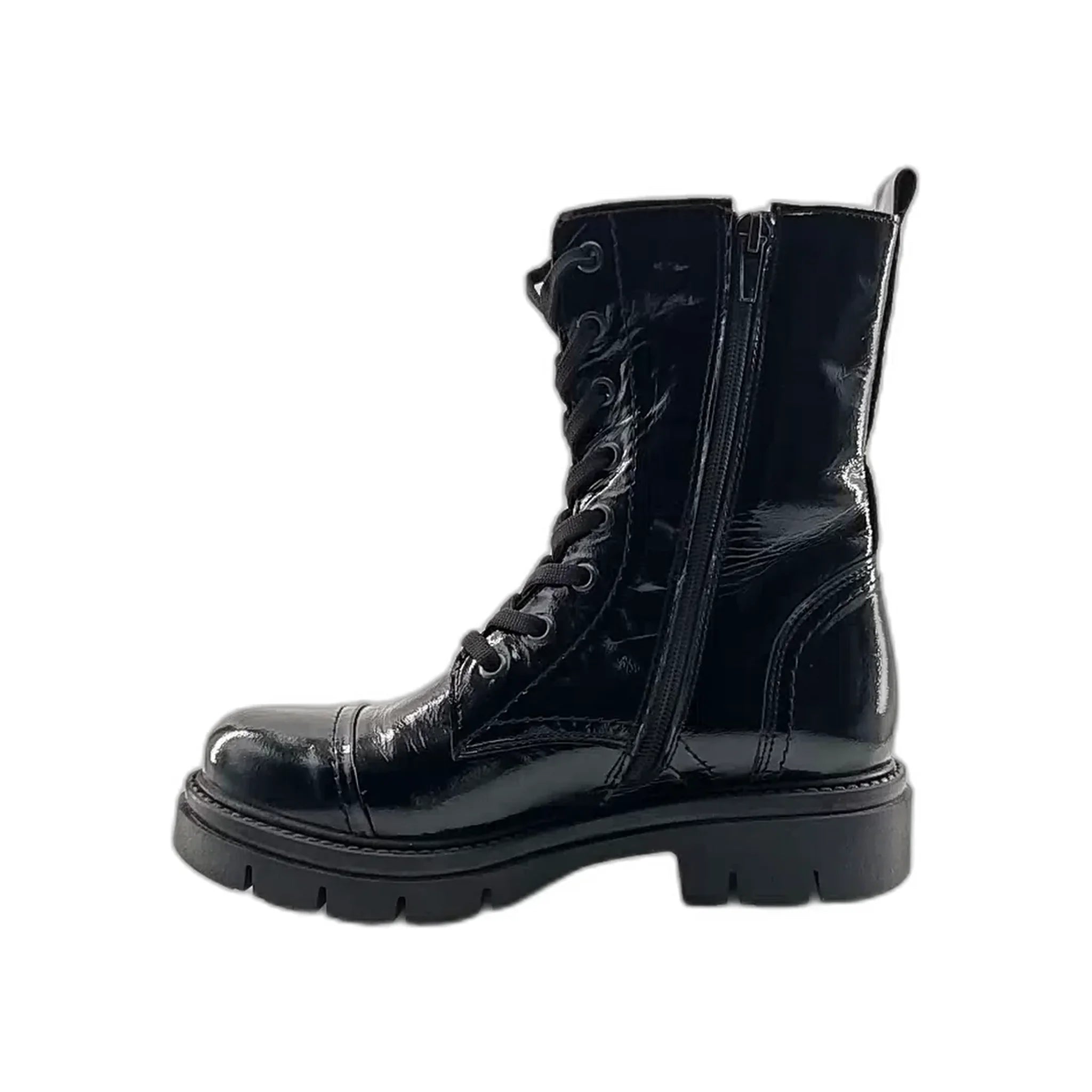 Moda Pelle 19010 crni lak pogled levo