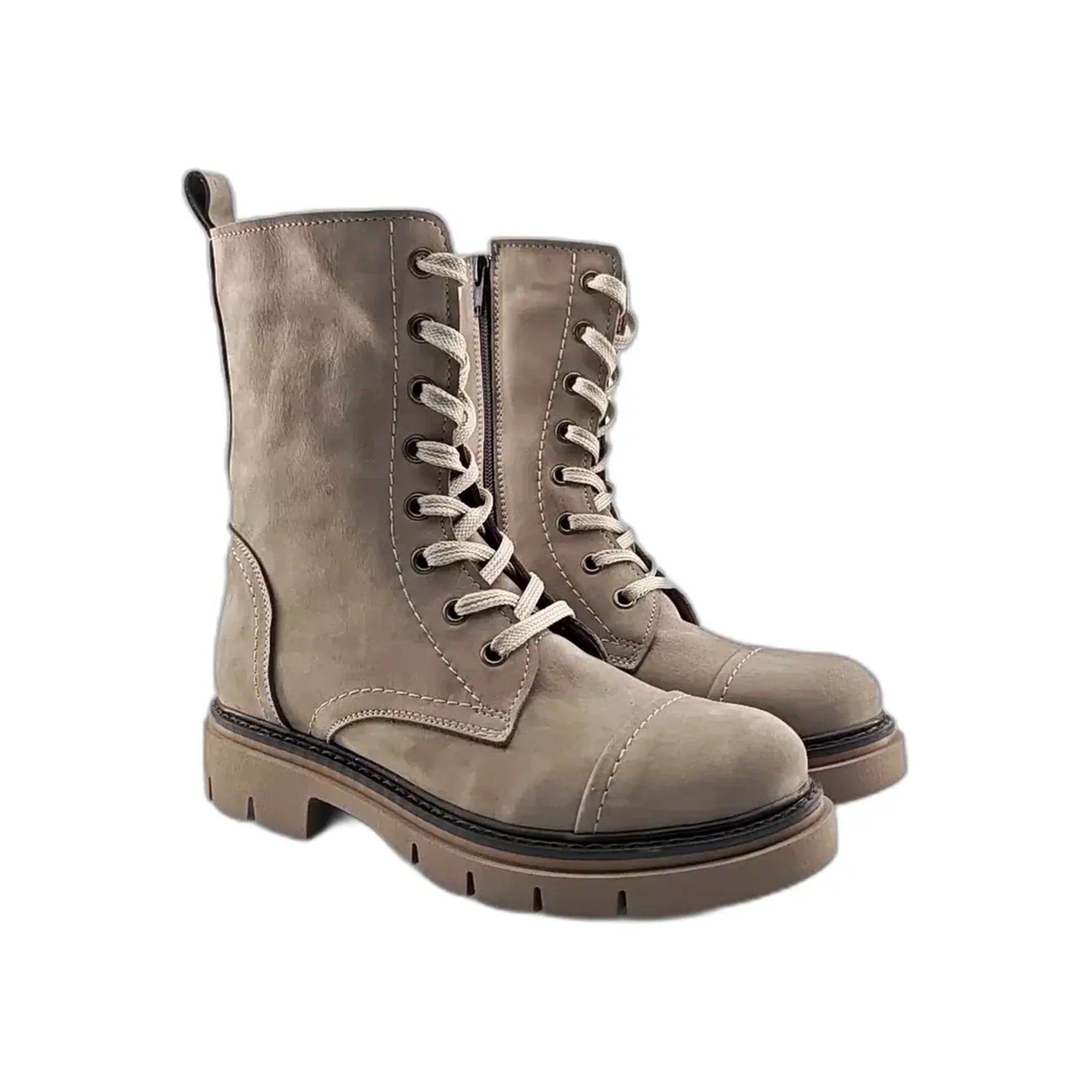 Moda Pelle ravne čizme Martinke sa zip zatvaračem 19010 - Obuća Monah