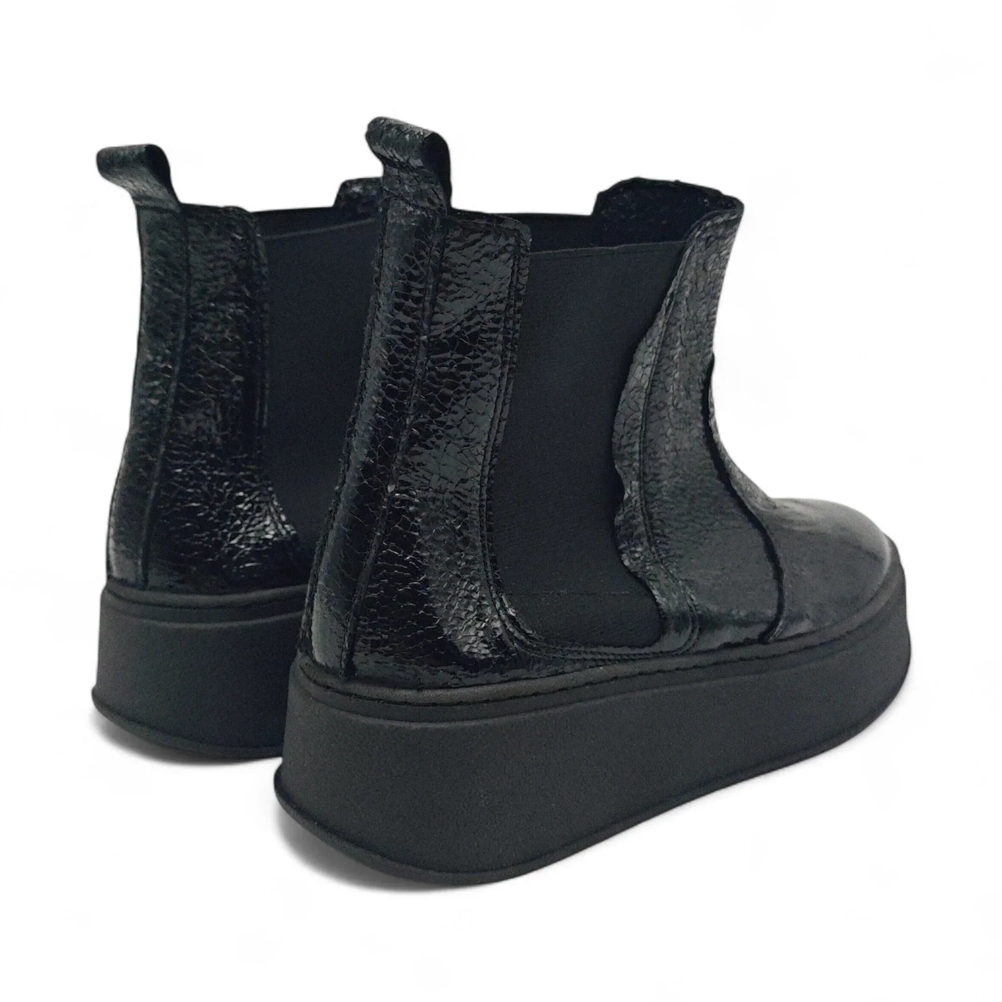 Moda Pelle Chelsea ravne gležnjače na navlačenje 9090 - Obuća Monah