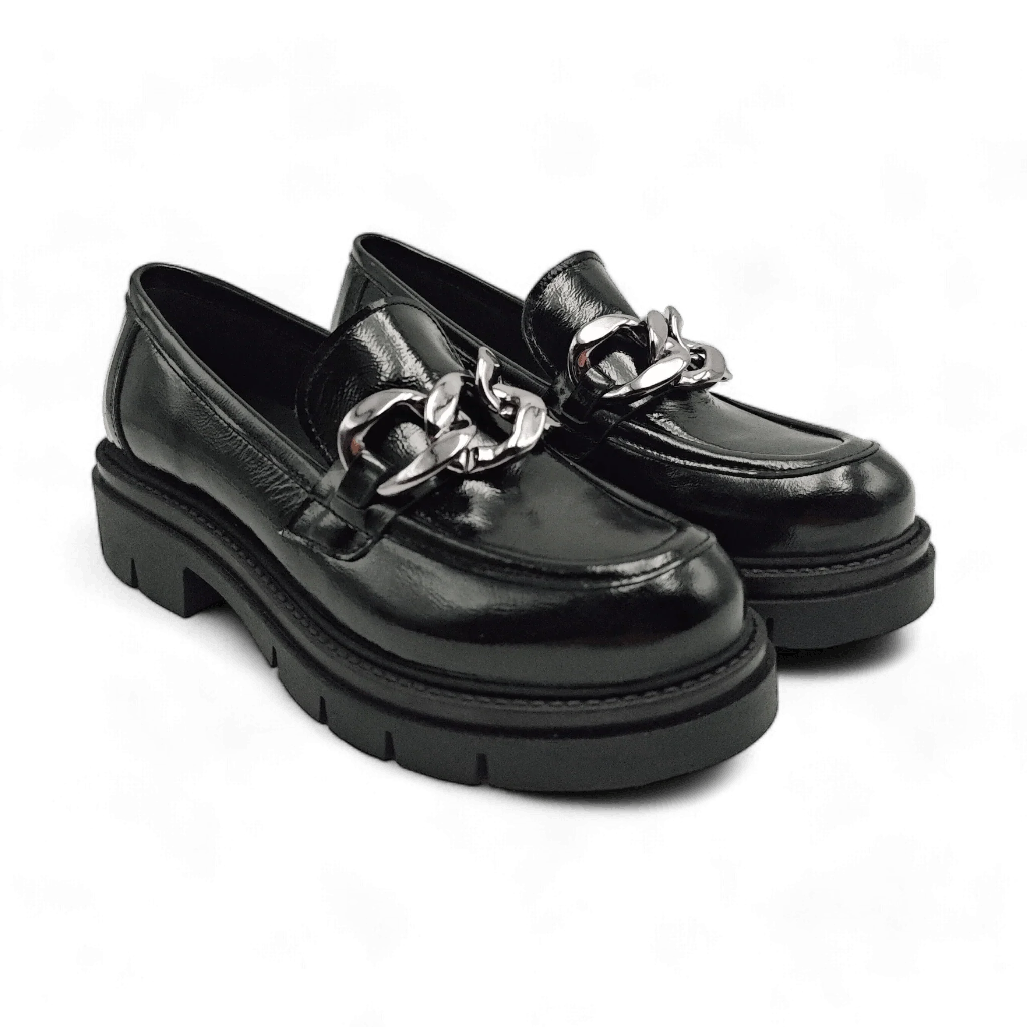 Moda Pelle 2520 crni lak pogled spreda