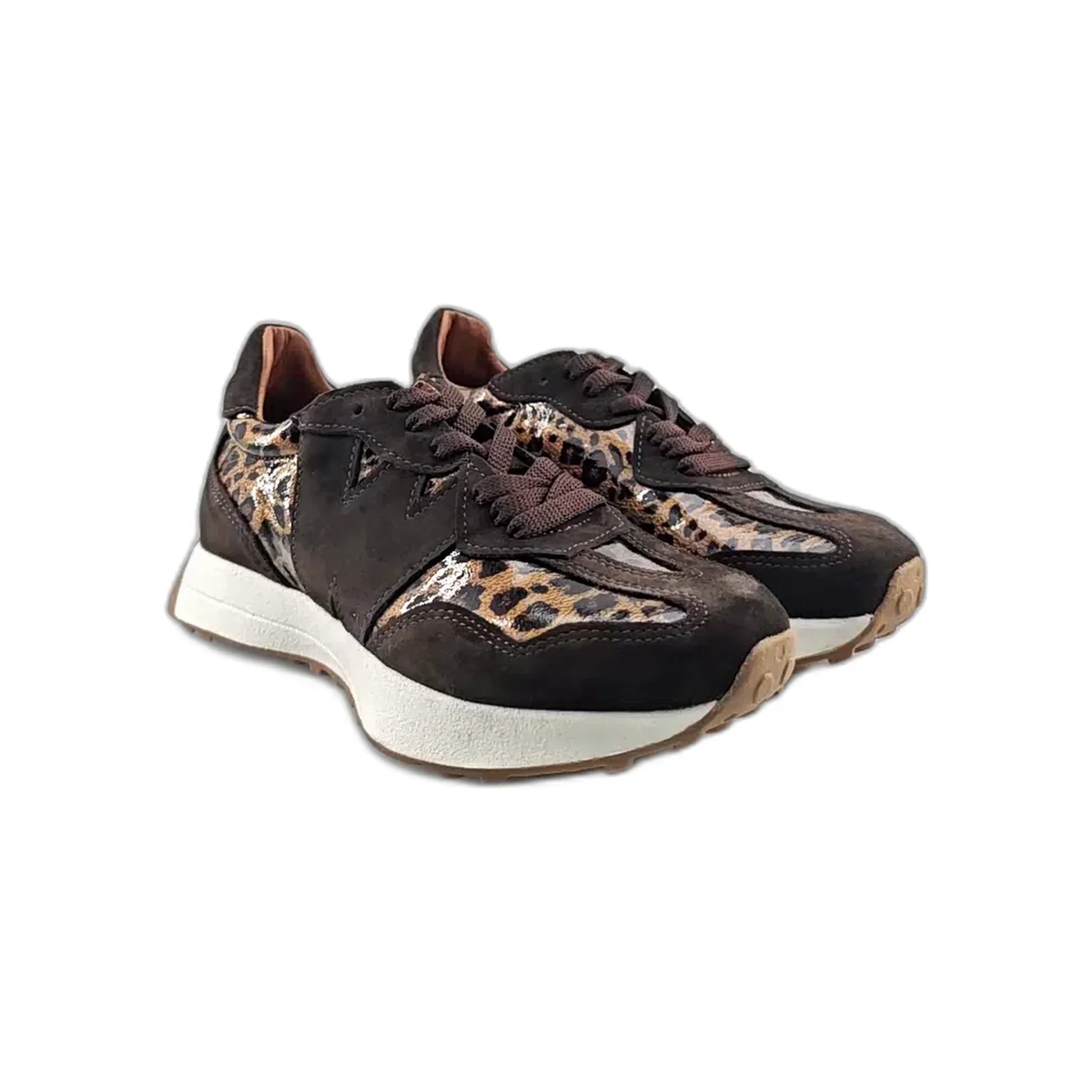 Moda Pelle plitke ravne modne patike na šnjiranje 12200 - Obuća Monah