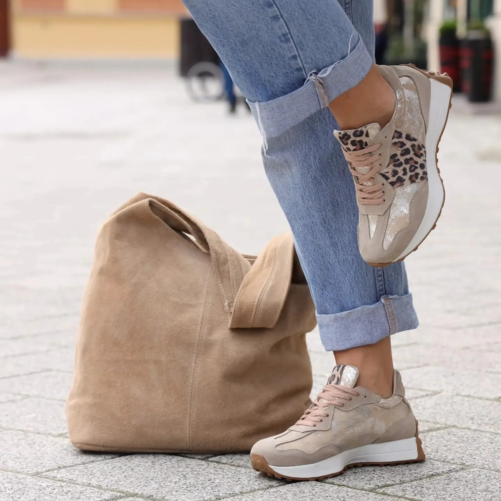 Moda Pelle plitke ravne modne patike na šnjiranje 12200 - Obuća Monah