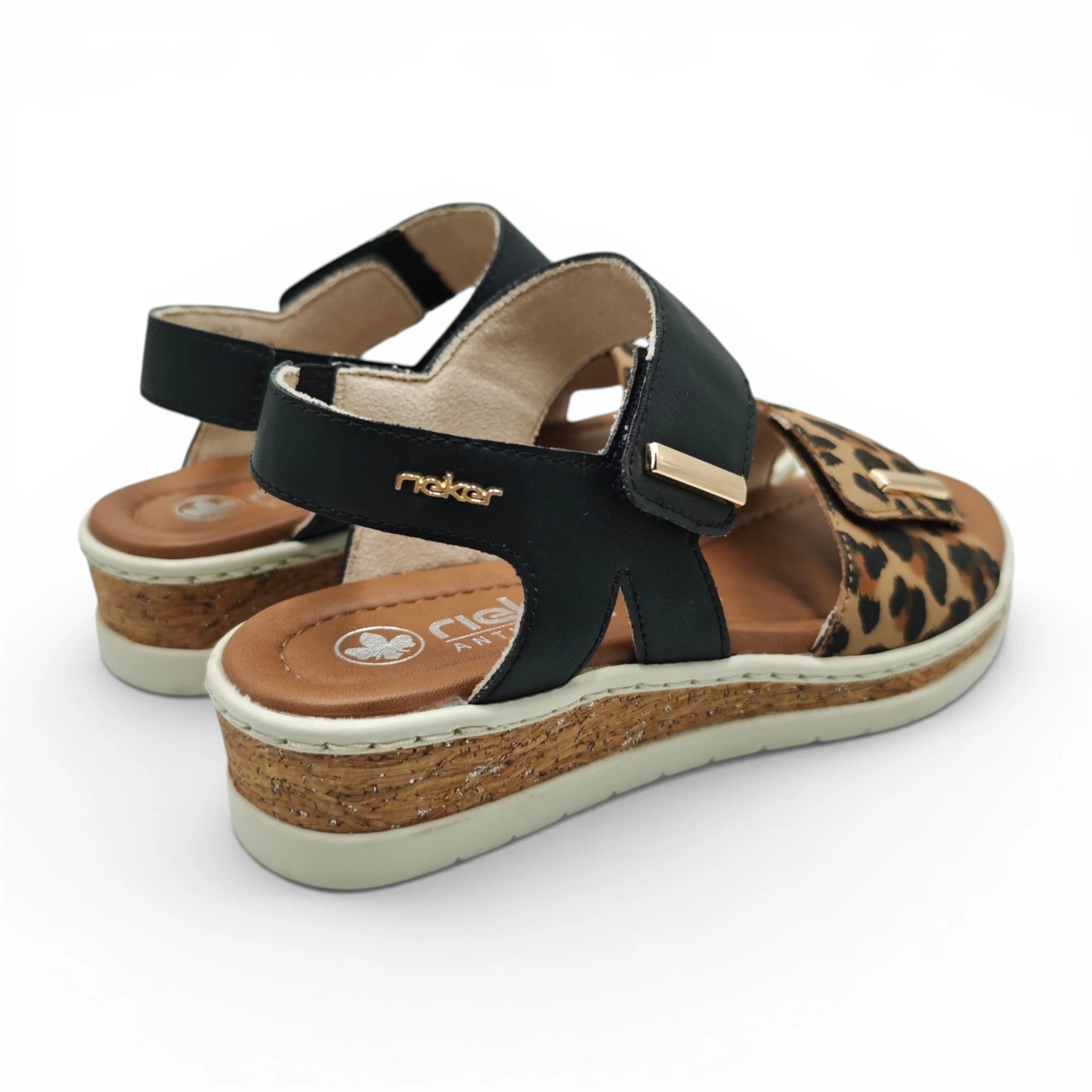 Rieker 4181 smeđi leopard pogled straga
