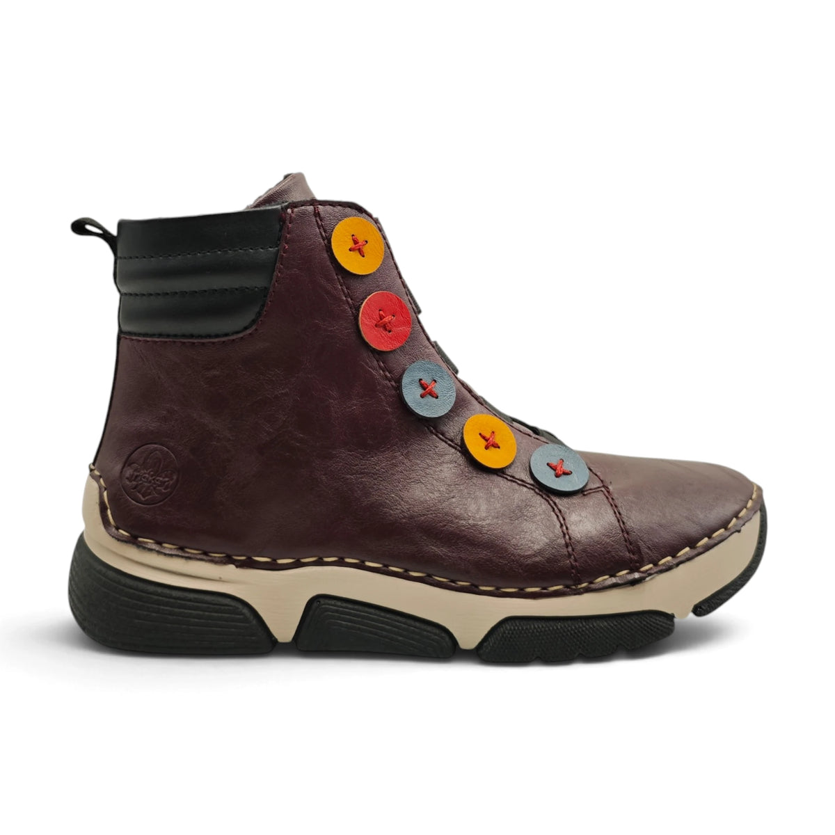 Rieker 45977 bordo pogled desno