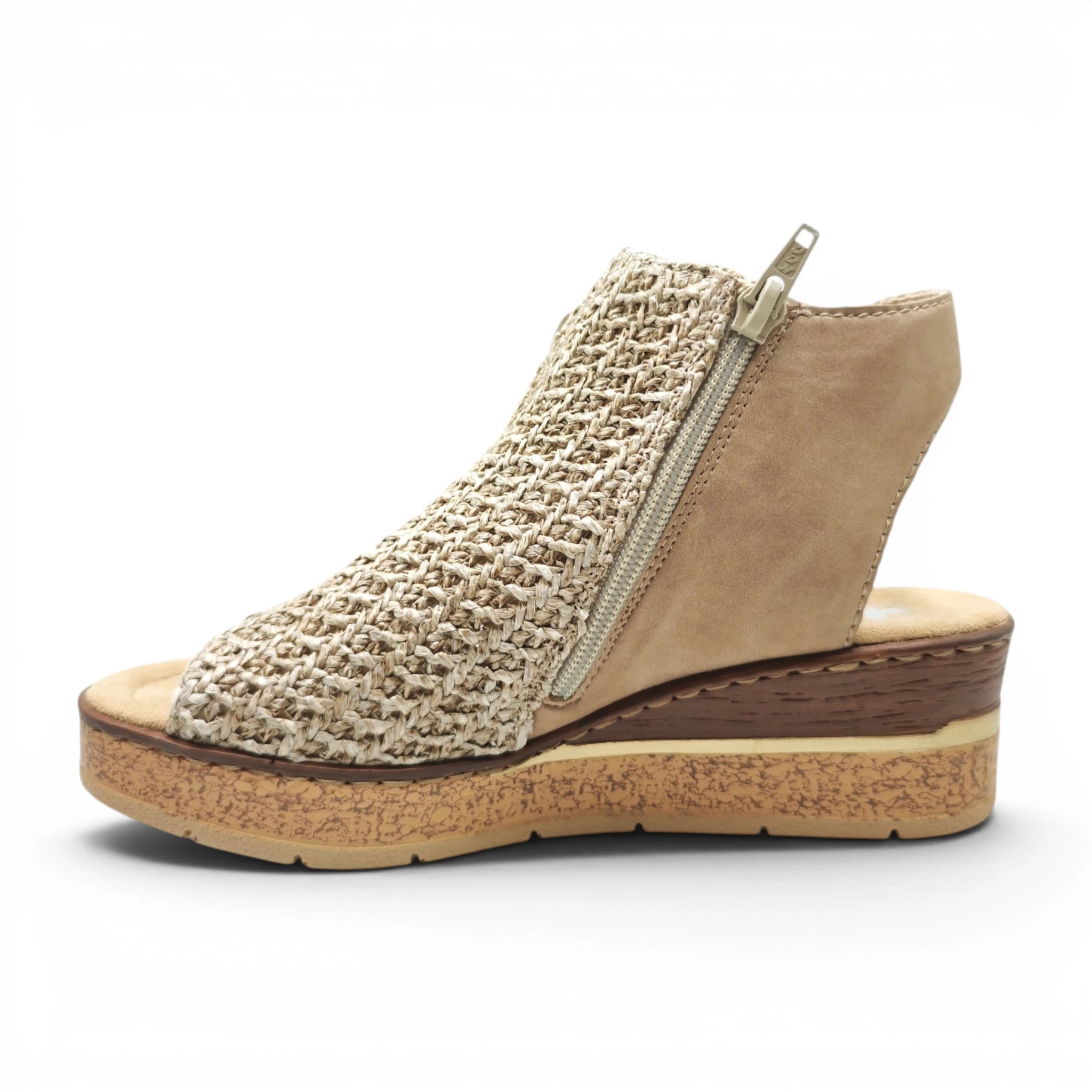 Rieker 63791 taupe pogled levo