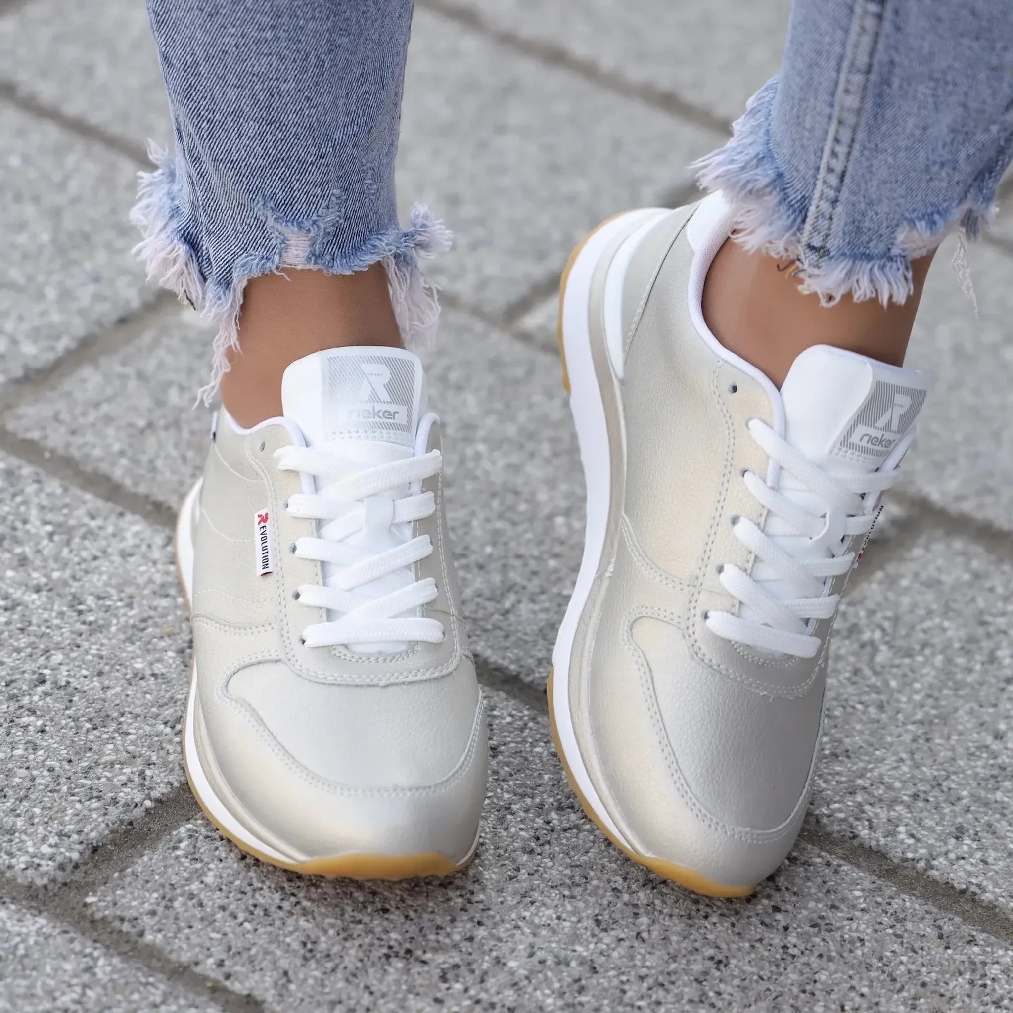 Rieker plitke ravne modne patike na šnjiranje 42500 - Obuća Monah