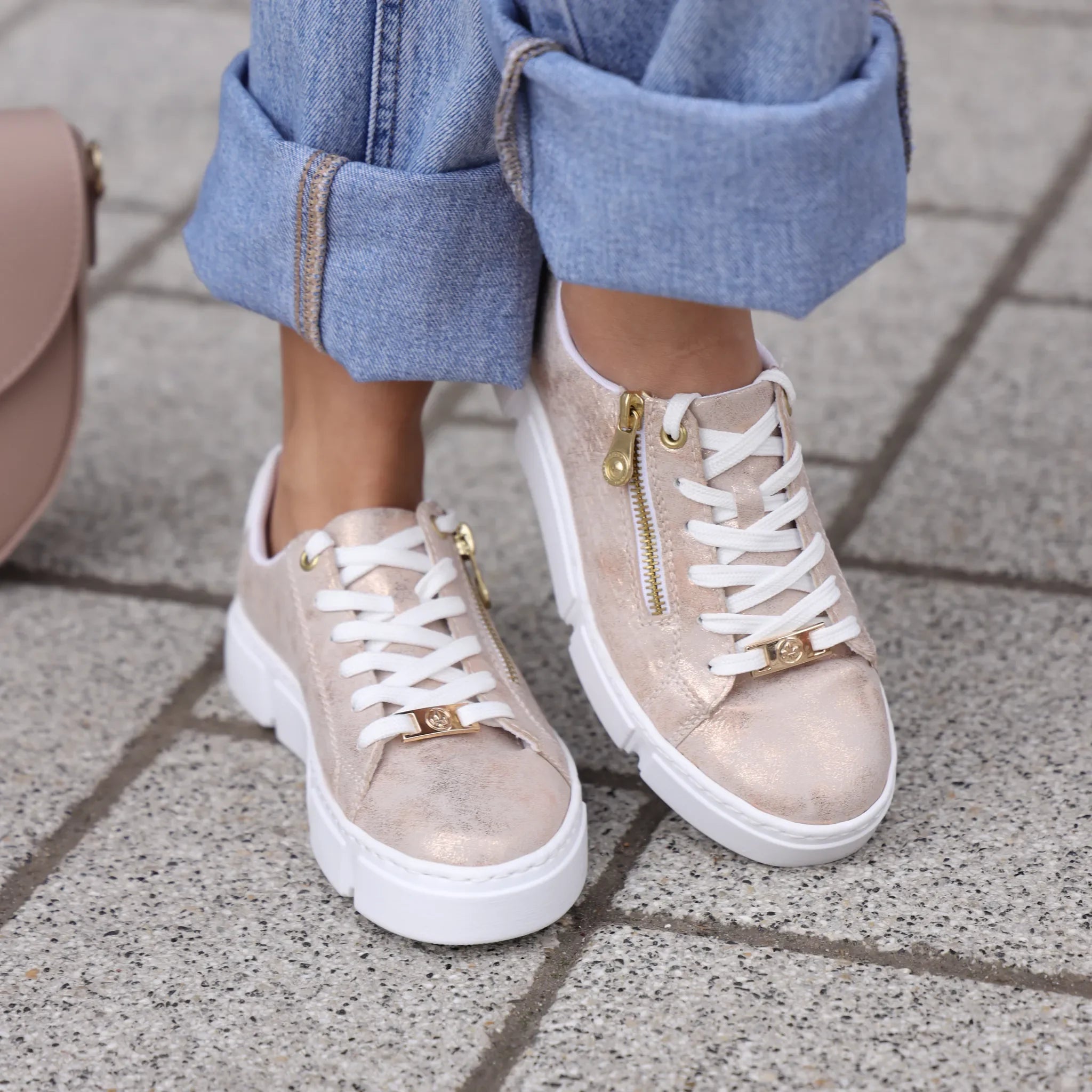 Rieker plitke ravne modne patike na šnjiranje 5917 - Obuća Monah