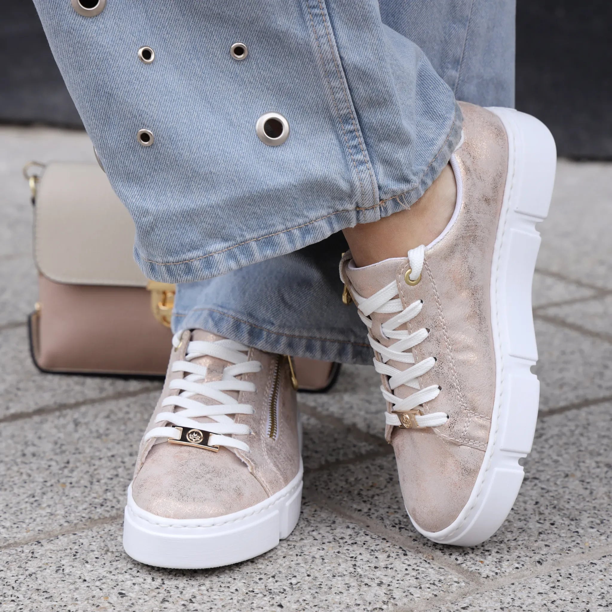 Rieker plitke ravne modne patike na šnjiranje 5917 - Obuća Monah