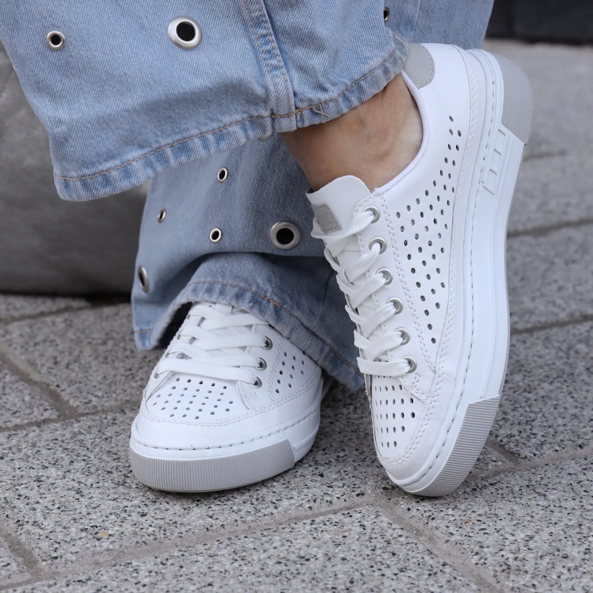 Rieker plitke ravne modne patike na šnjiranje 8849 - Obuća Monah