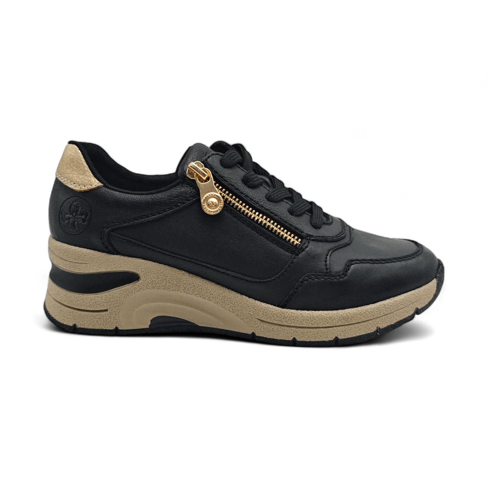 Rieker plitke modne patike na punu petu na šnjiranje 9301 - Obuća Monah