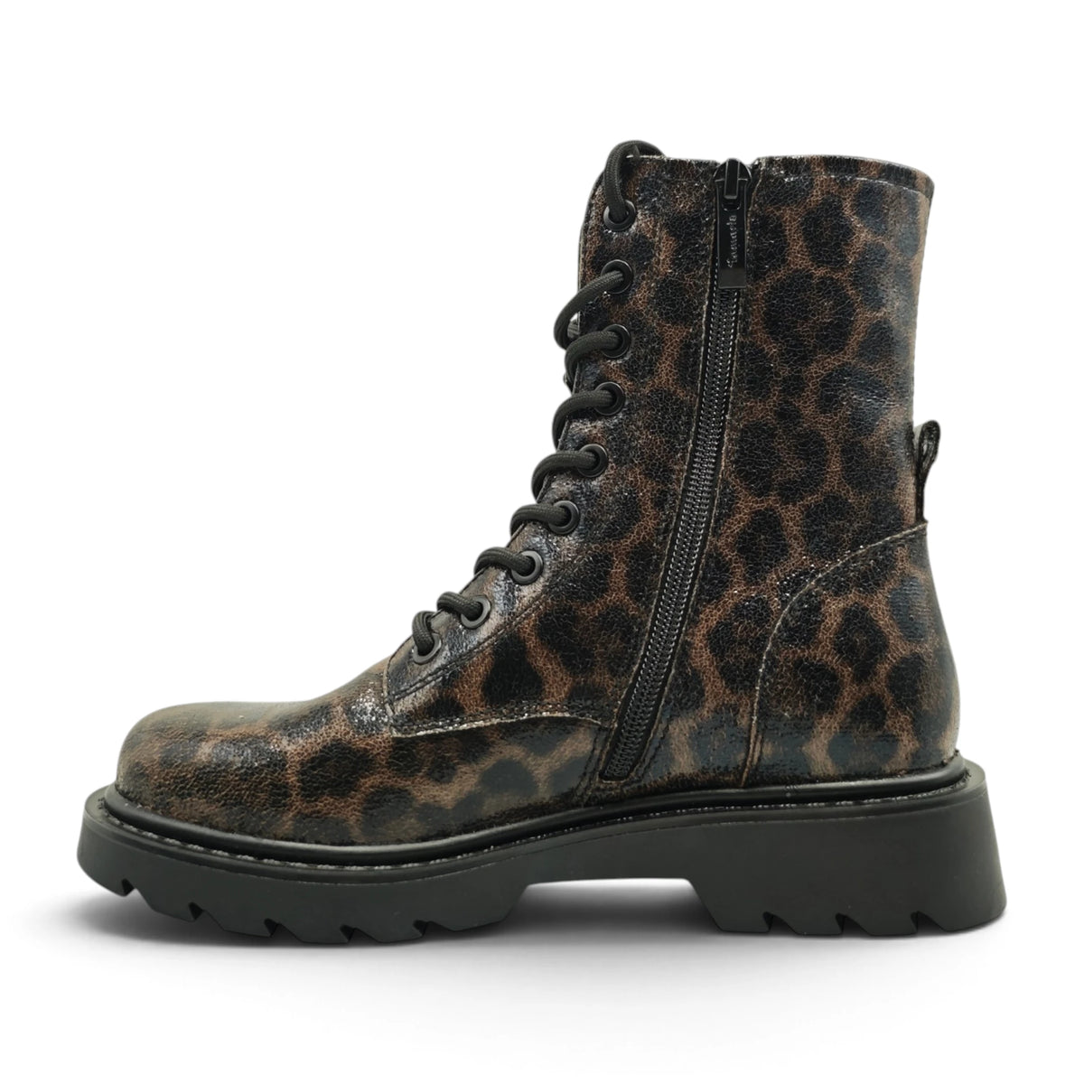 Martinke Tamaris 25918 na dekorativnoj štikli na pertlanje za ležerne prilike Smeđi leopard