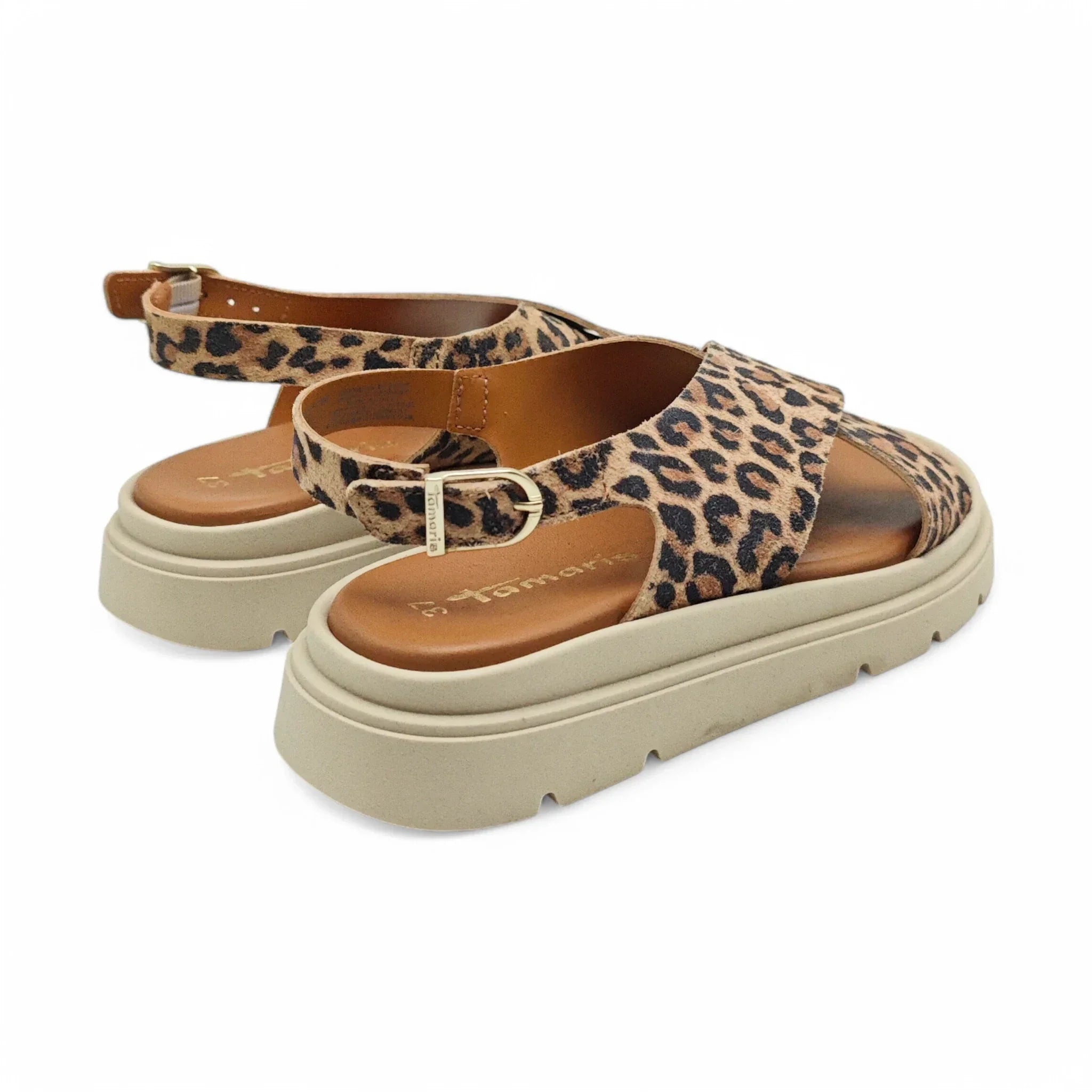 Tamaris 28279 smeđi leopard pogled straga