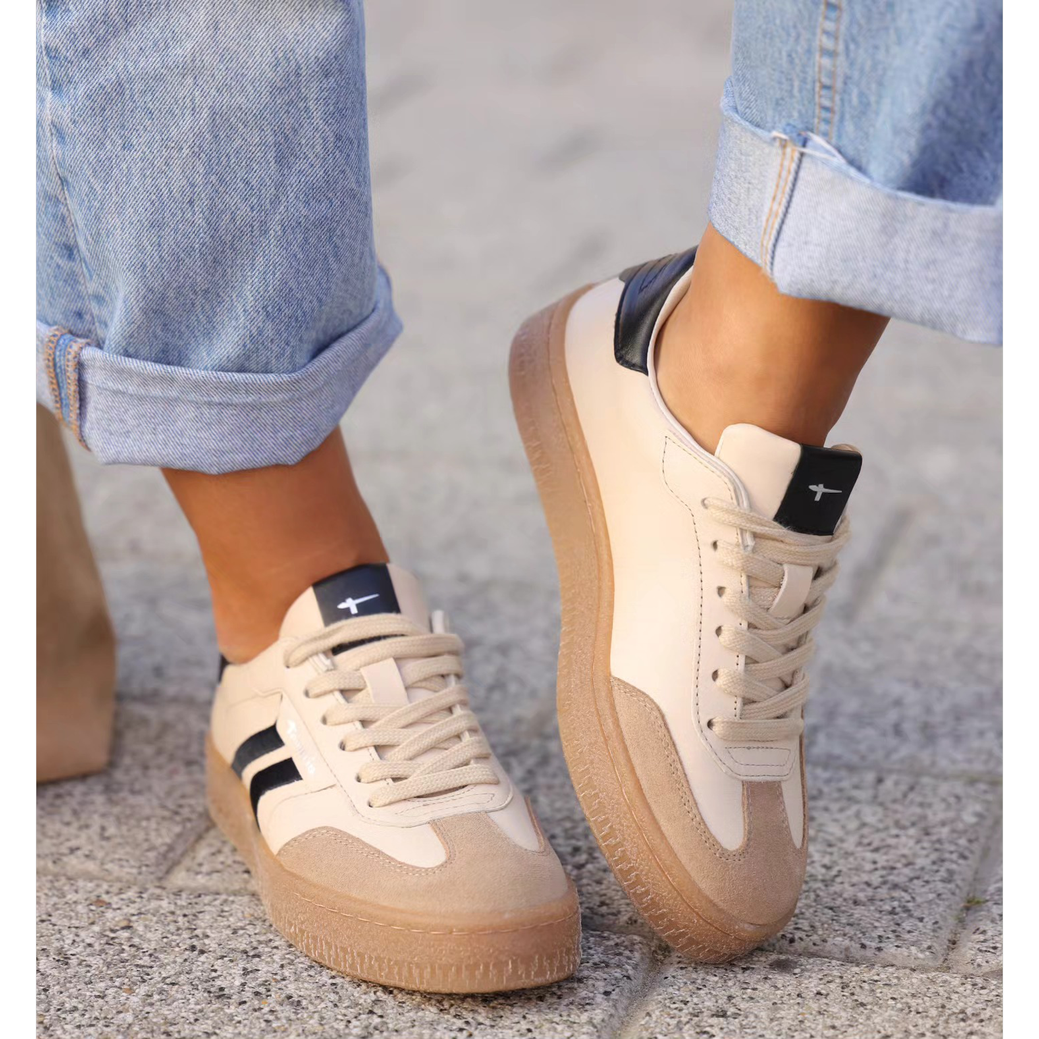 Tamaris plitke ravne modne patike na šnjiranje 23723 - Obuća Monah