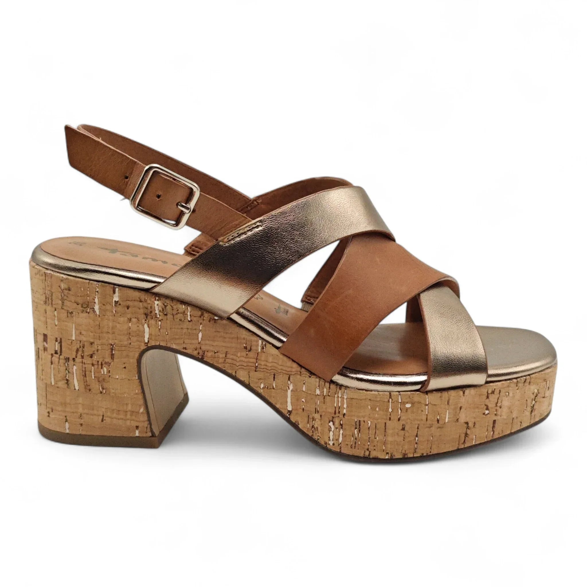 Tamaris sandale sa remenom za gležanj na blok štiklu 28312 - Obuća Monah