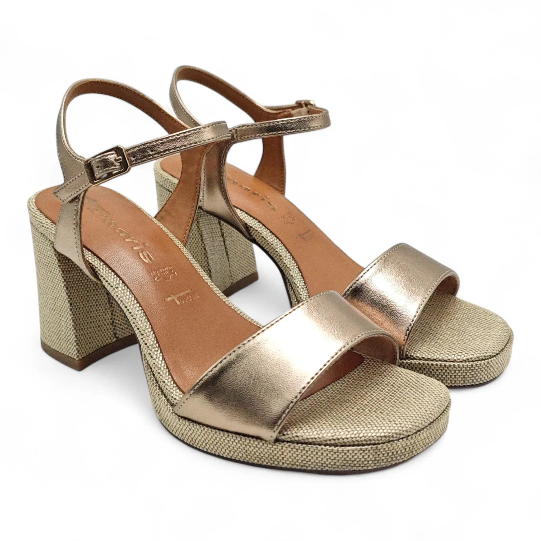 Tamaris sandale sa remenom za gležanj na blok štiklu 28342 - Obuća Monah